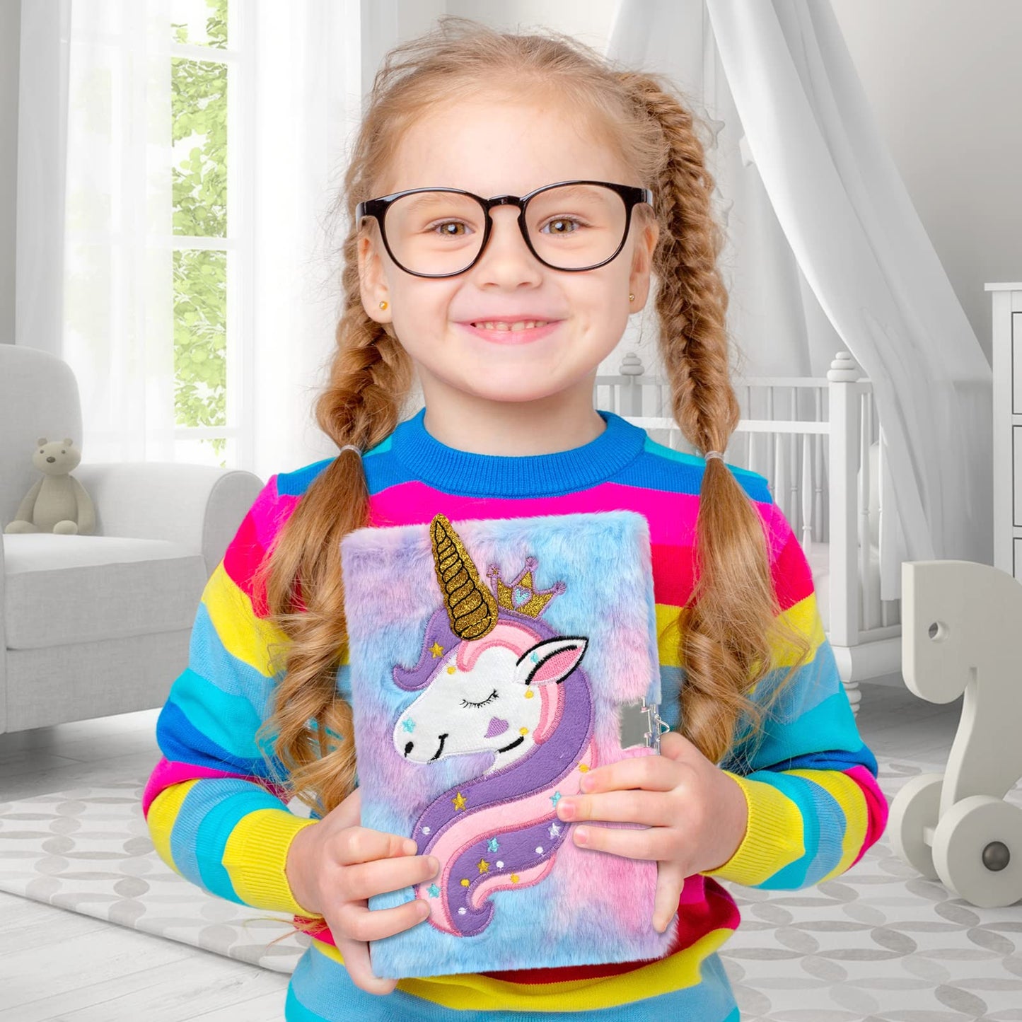 JYPLKCMT Fluffy Diary with Lock for Girls – Secret Journal Gift