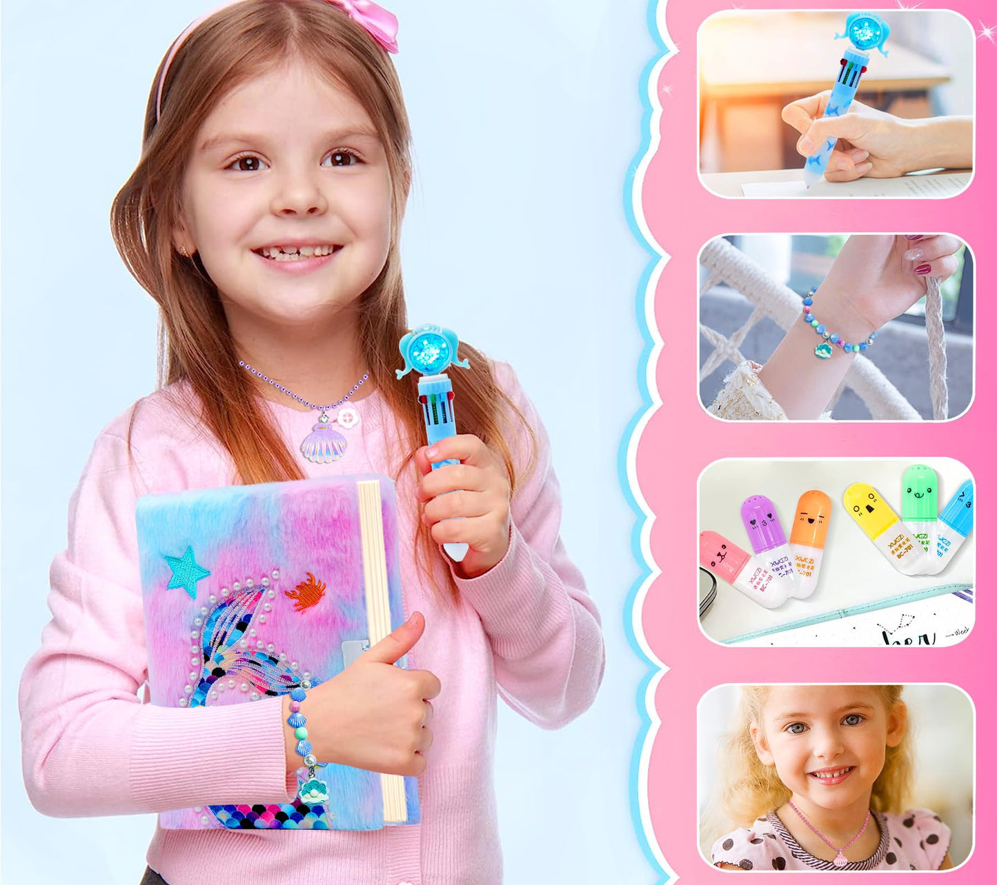 JYPLKCMT Fluffy Diary with Lock for Girls 6-12 | Plush Secret Notebook