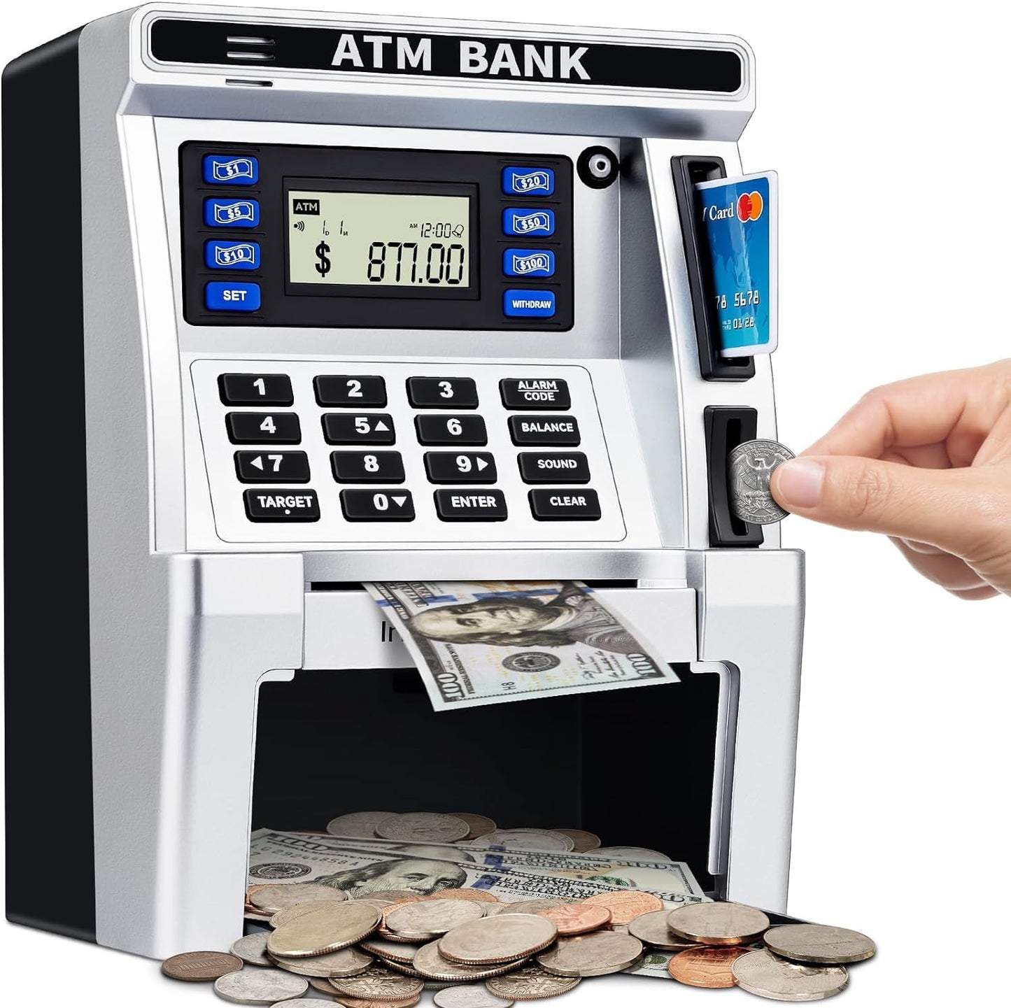 Jyusmile ATM Piggy Bank for Kids – Real Money Savings with Debit Card
