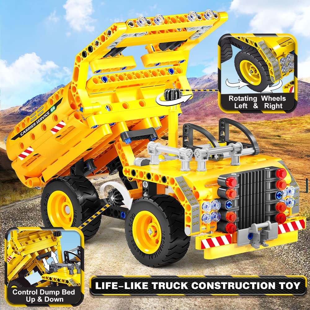 Jyusmile STEM Toy 2-in-1 Truck & Plane Building Kit – 361+ Pcs DIY Engineering for Kids 6-12