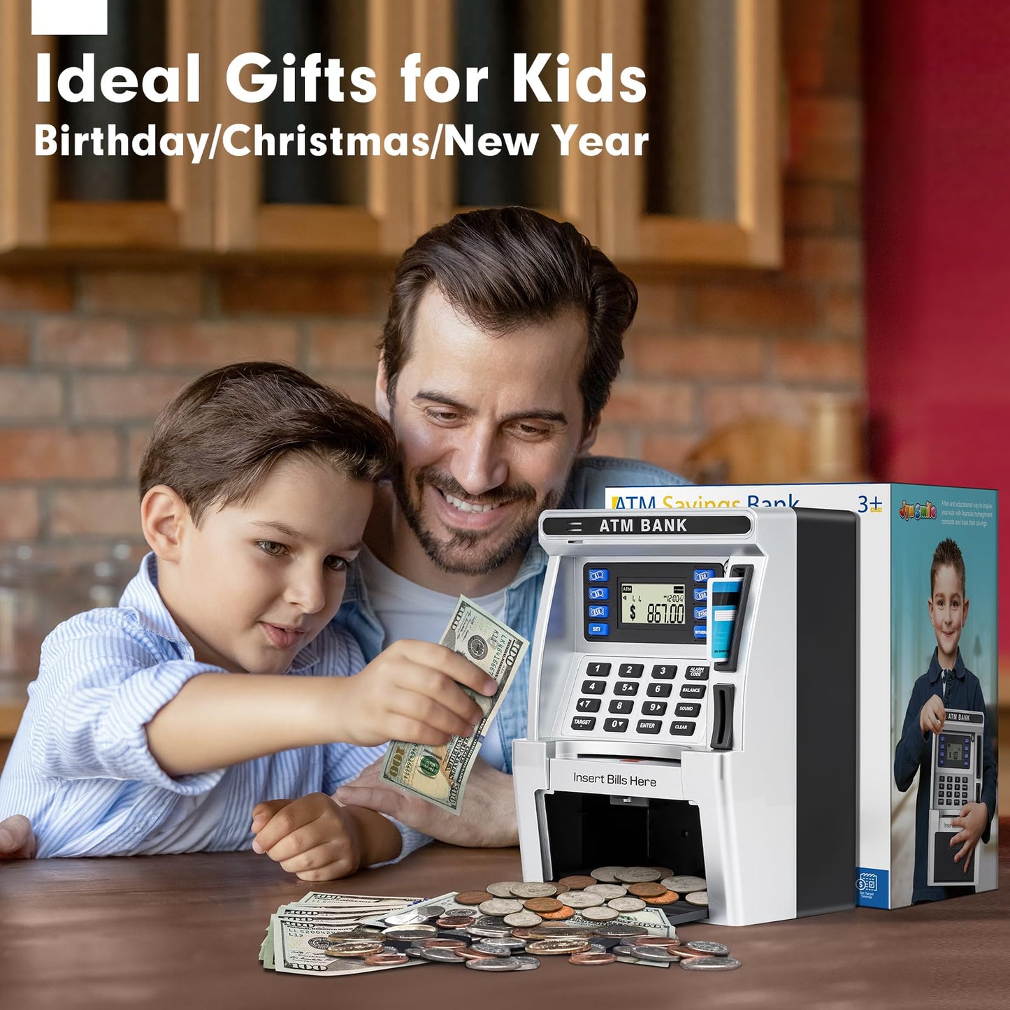Jyusmile ATM Piggy Bank for Kids – Real Money Savings with Debit Card