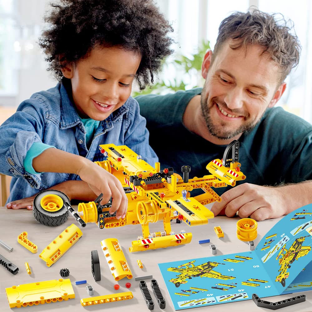 Jyusmile STEM Toy 2-in-1 Truck & Plane Building Kit – 361+ Pcs DIY Engineering for Kids 6-12