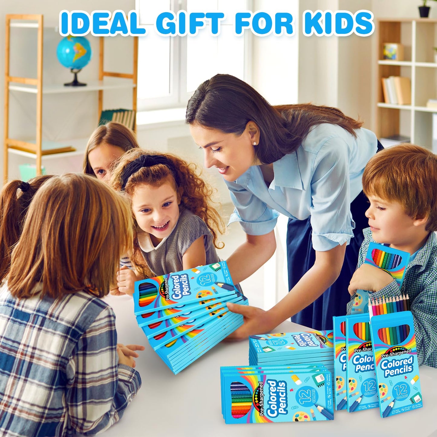Jyusmile 432-Count Colored Pencils Bulk – 36 Packs of 12, Pre-Sharpened Kids & Classroom Supplies