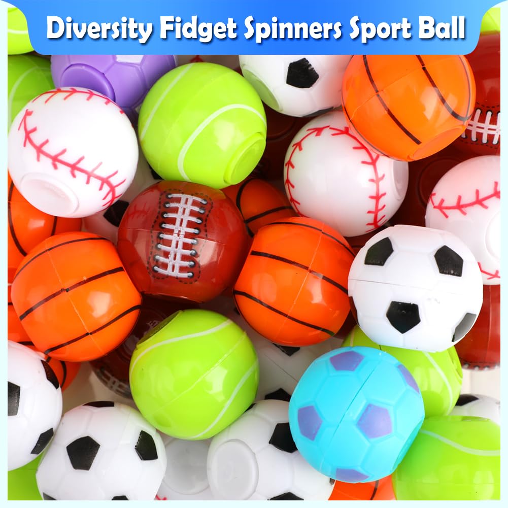 JYXT 42 Pack Sport Fidget Spinners – Party Favors, Prizes & Gifts