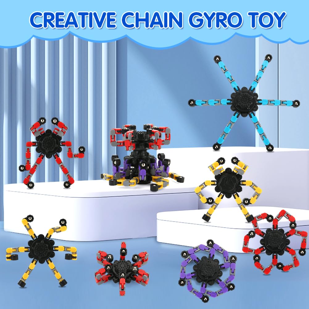 JYXT 16-Pack Deformable Fidget Spinners – Stress Relief & Focus DIY Chain Toy