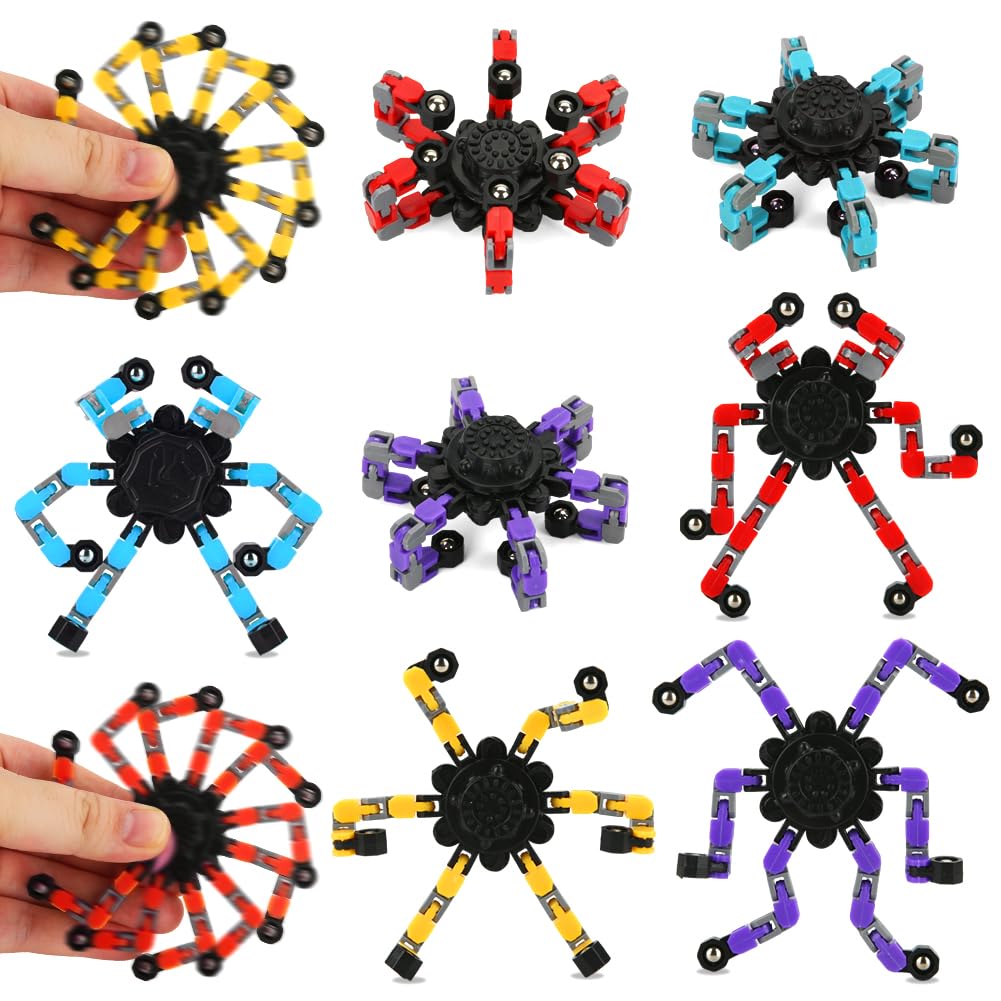 JYXT 8-Pack Transformable Fidget Spinners – Kids’ Toys, Party Favors & Classroom Prizes