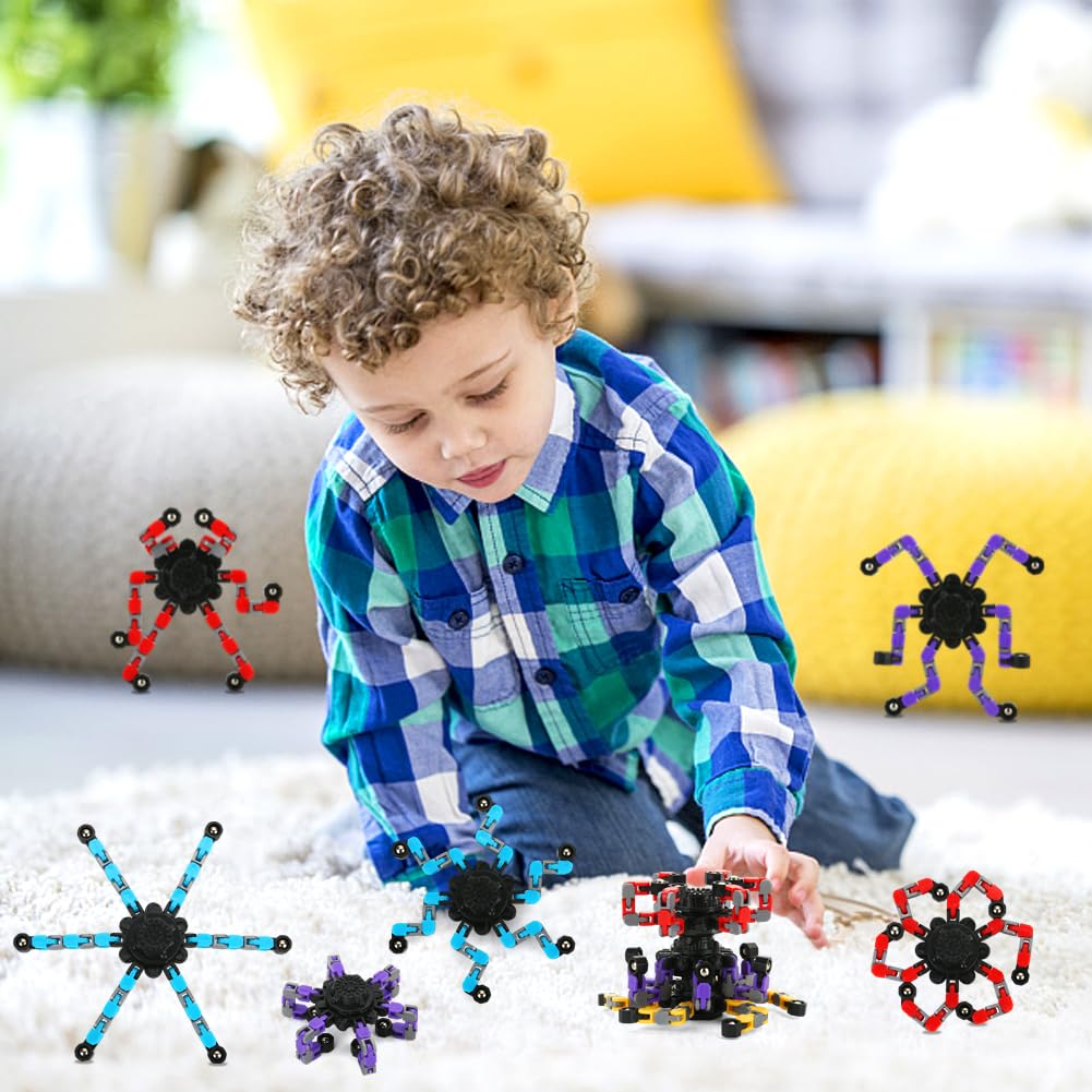 JYXT 16-Pack Deformable Fidget Spinners – Stress Relief & Focus DIY Chain Toy