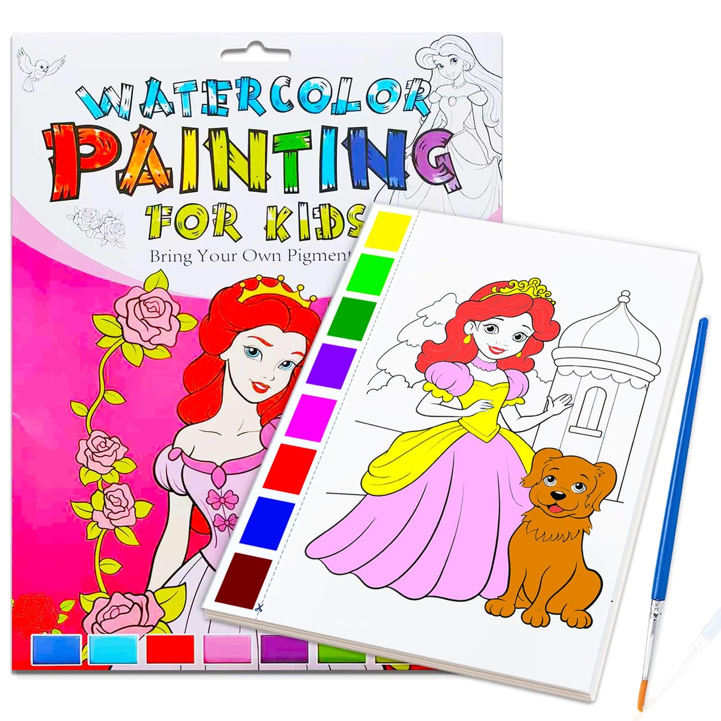 JZILU Watercolor Coloring Book for Kids - Paint with Water Magic Set | Travel Arts & Crafts Kit