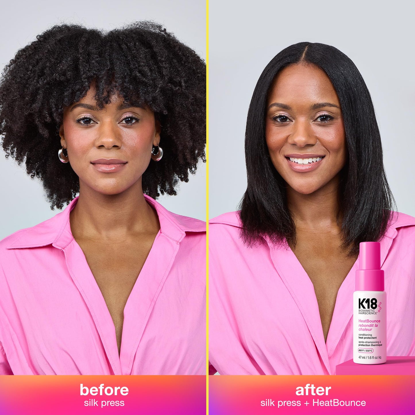 K18 HeatBounce Conditioning Heat Protectant Spray – 450℉ Inside-Out Protection for All Hair Types