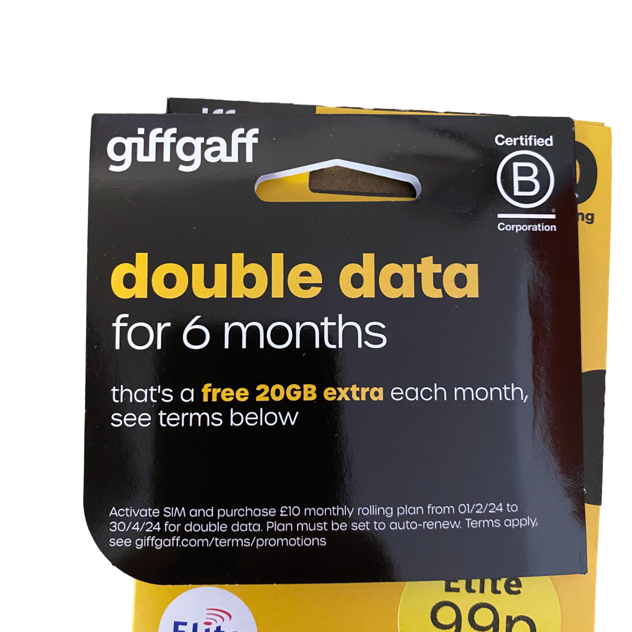 giffgaff Pay As You Go Sim Card - £10
