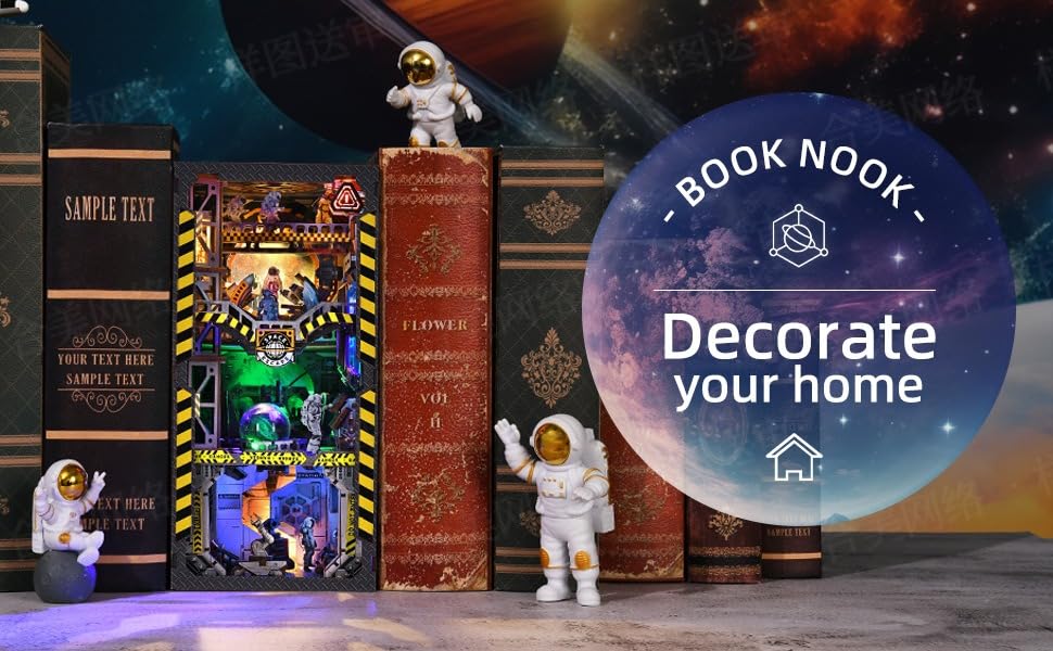 KaayeeWood Interstellar Book Nook Kit – DIY Miniature House for Shelf Decor