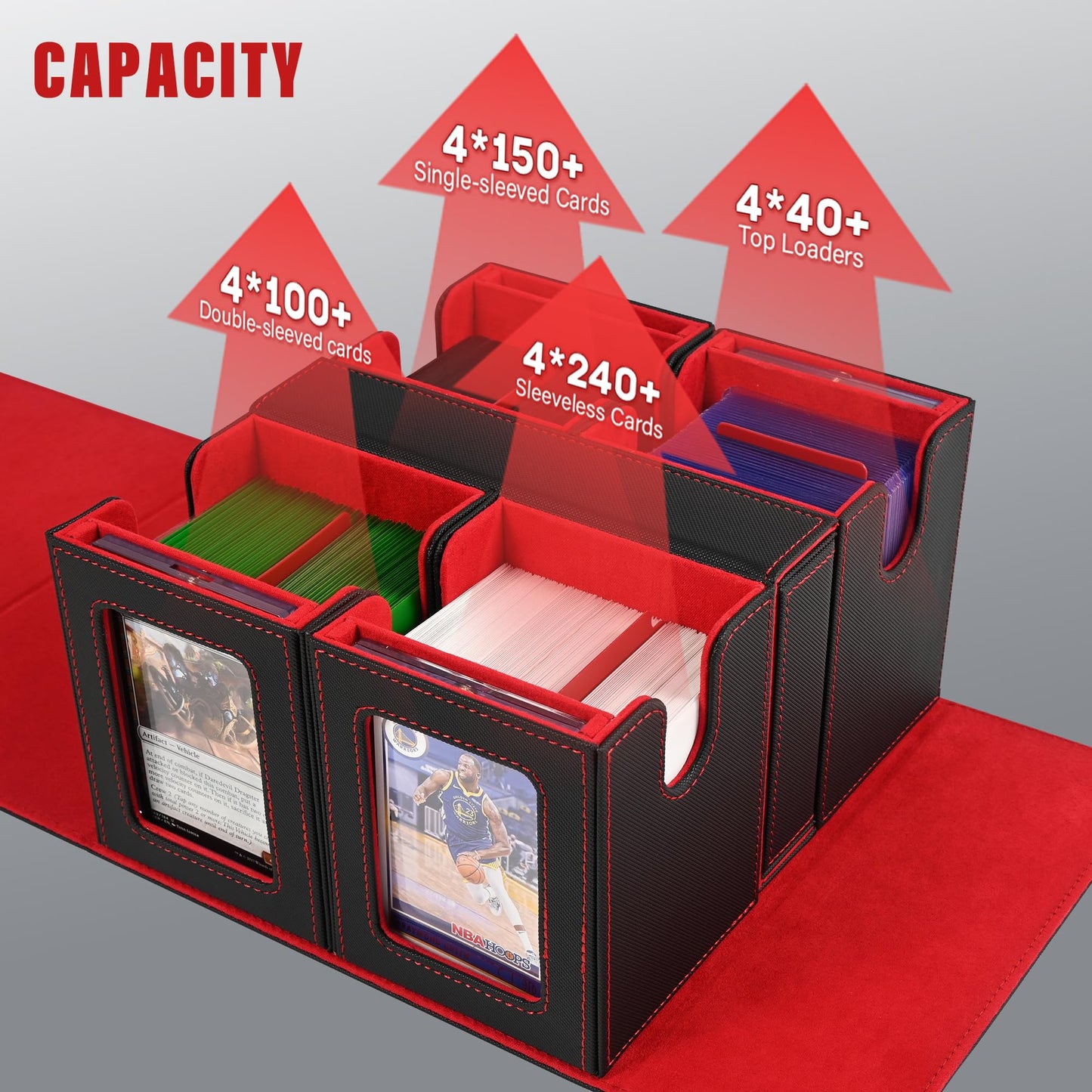 Kabinka Commander Deck Box – 400+ Card Capacity, 5-in-1 Case with Dice Tray & Display Window