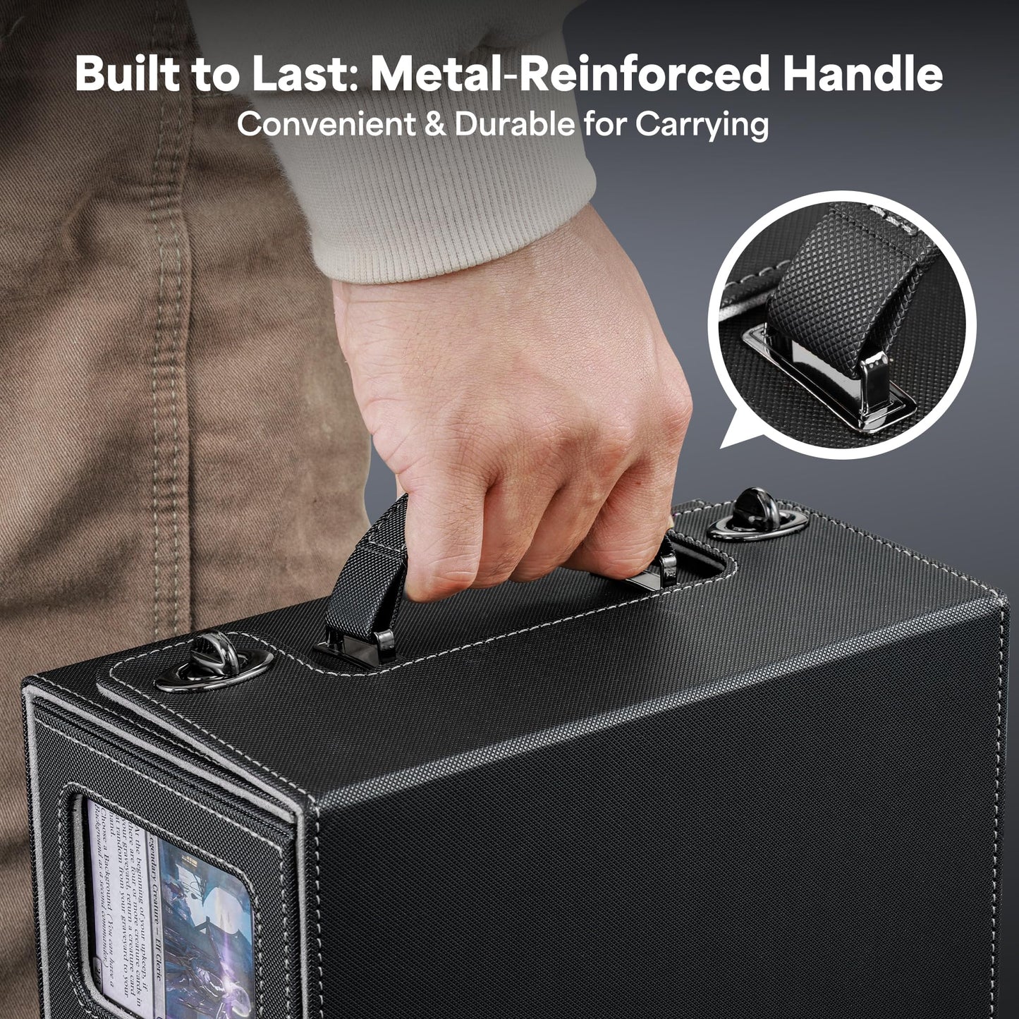 Kabinka Commander Deck Box for MTG — 5-in-1 Multi Deck Case with Handle, 400+ Cards, Large Dice Tray, 35PT Card Holders (Black)