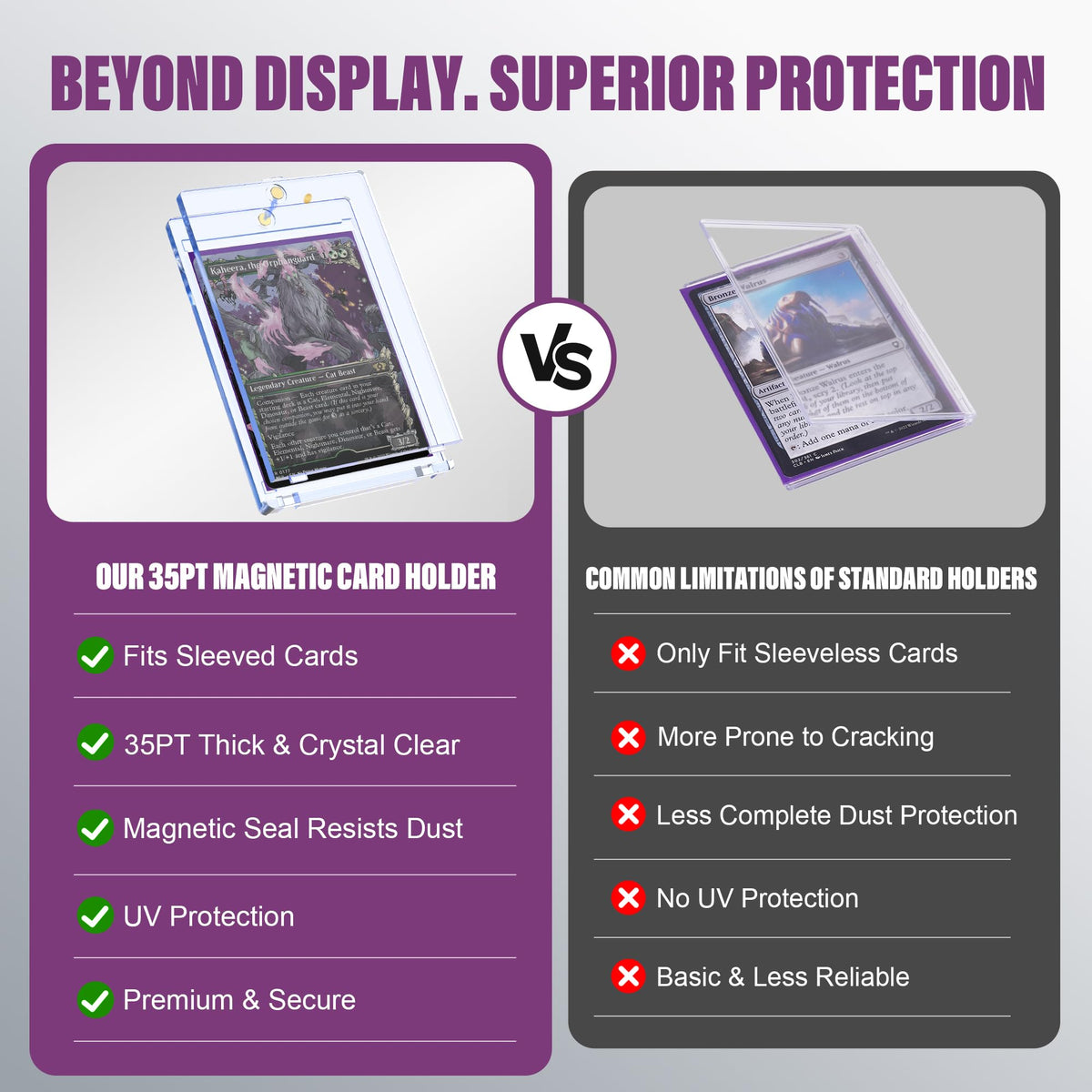 Kabinka Commander Deck Box – Fits 400+ Cards, 5-in-1 Case with Dice Tray & Magnetic Holders (Black/Purple)