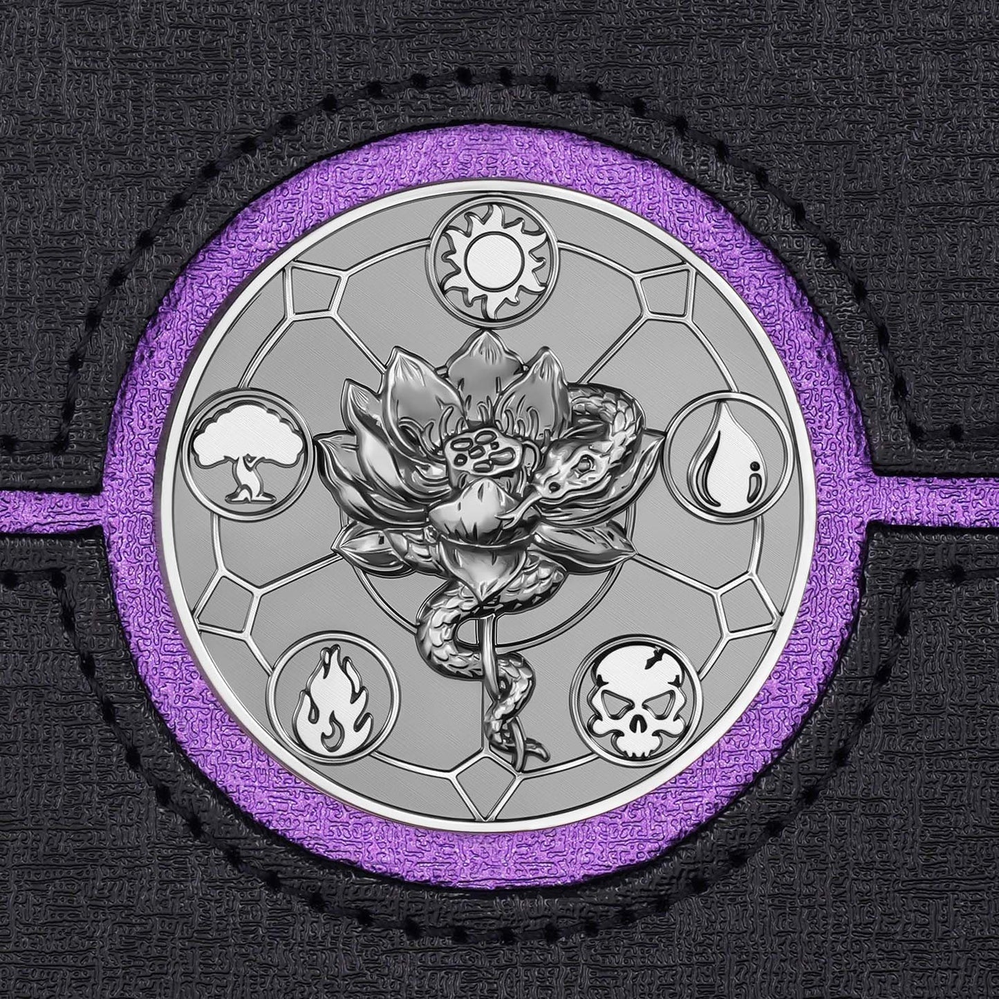 Kabinka Commander Deck Box for MTG with Dice Tray – Holds 100+ Cards, 35PT Magnetic Card Holder, Black & Purple Lotus