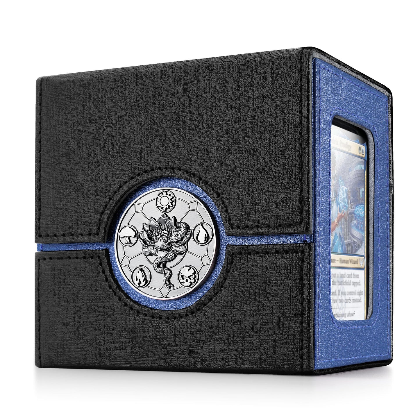 Kabinka MTG Deck Box for Commander – Metal Emblem, Dice Tray, 100+ Sleeved Cards