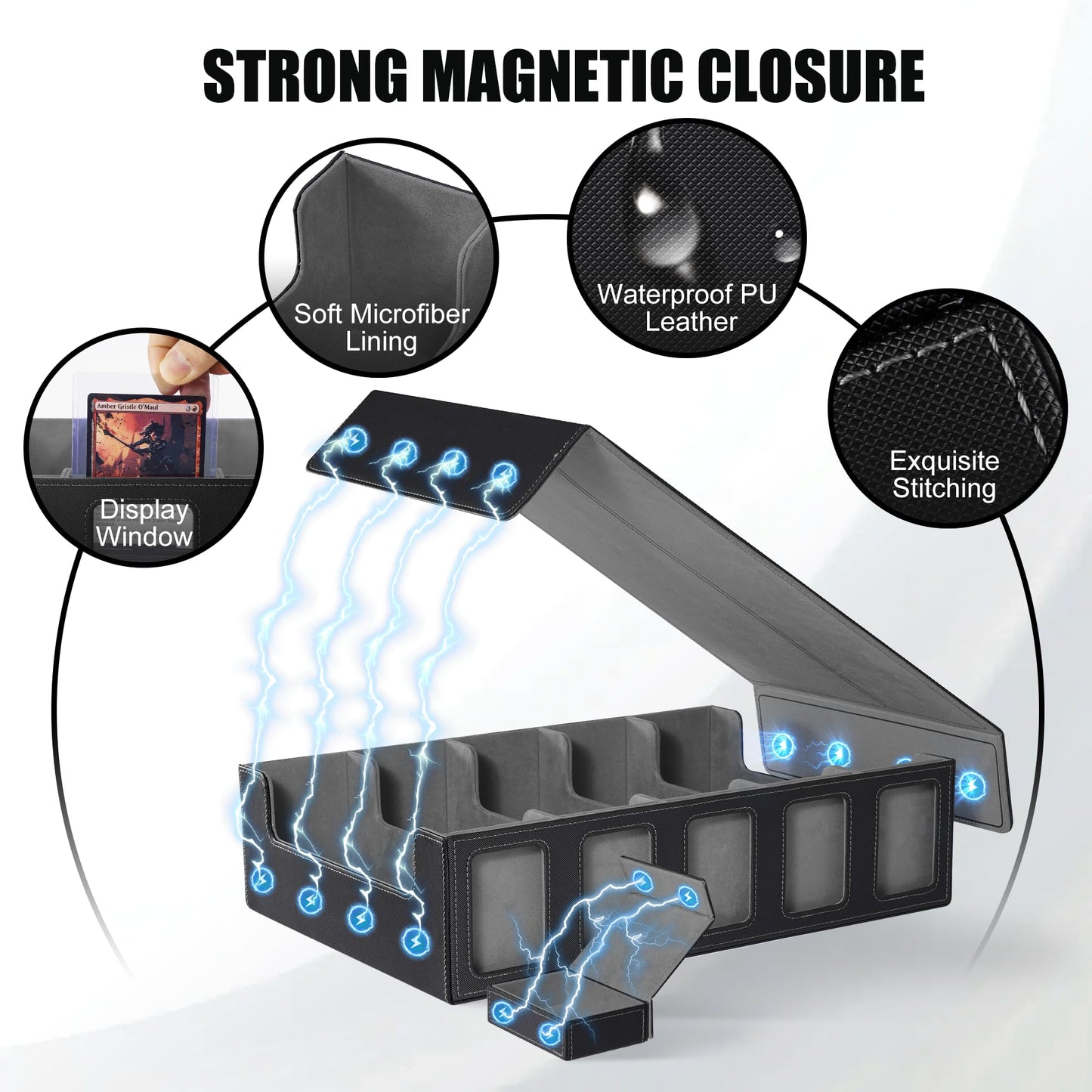 Kabinka 5-Row Trading Card Storage Box with Commander Display – 3900+ Capacity