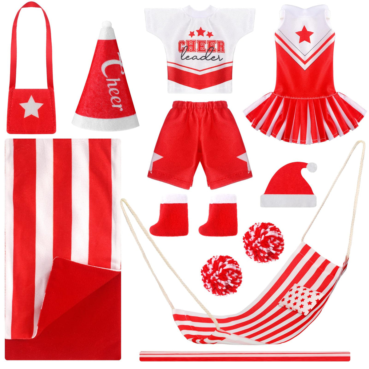 Kacctyen 11-Piece Christmas Doll Accessories Set | Sleeping Bag, Dress & More