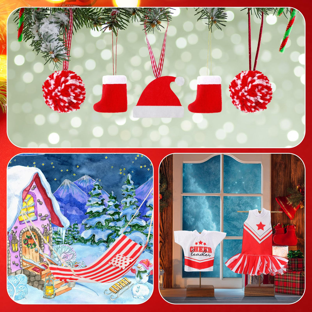 Kacctyen 11-Piece Christmas Doll Accessories Set | Sleeping Bag, Dress & More
