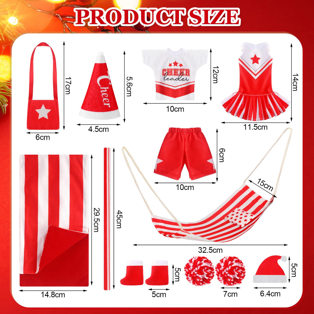 Kacctyen 11-Piece Christmas Doll Accessories Set | Sleeping Bag, Dress & More