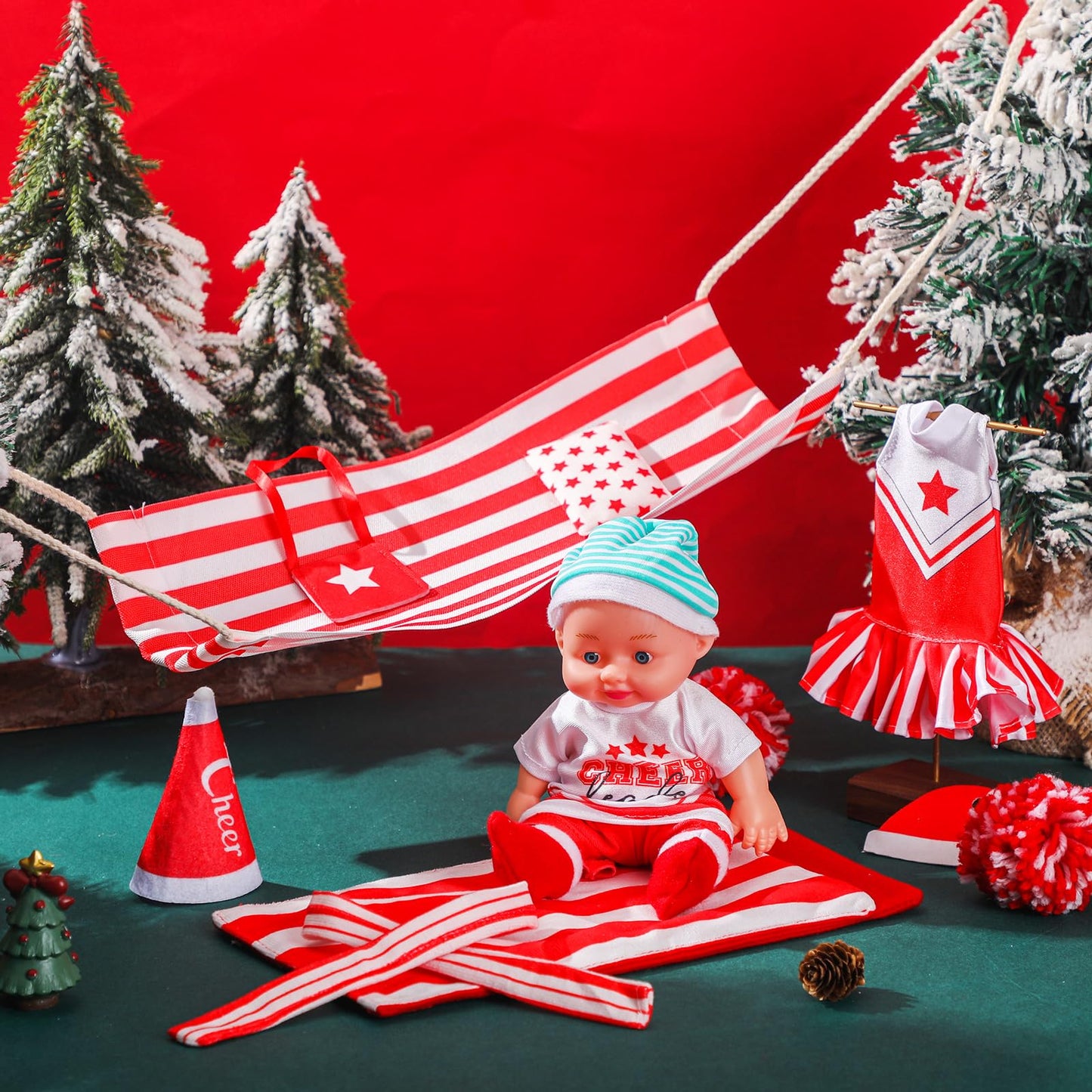 Kacctyen 11-Piece Christmas Doll Accessories Set | Sleeping Bag, Dress & More