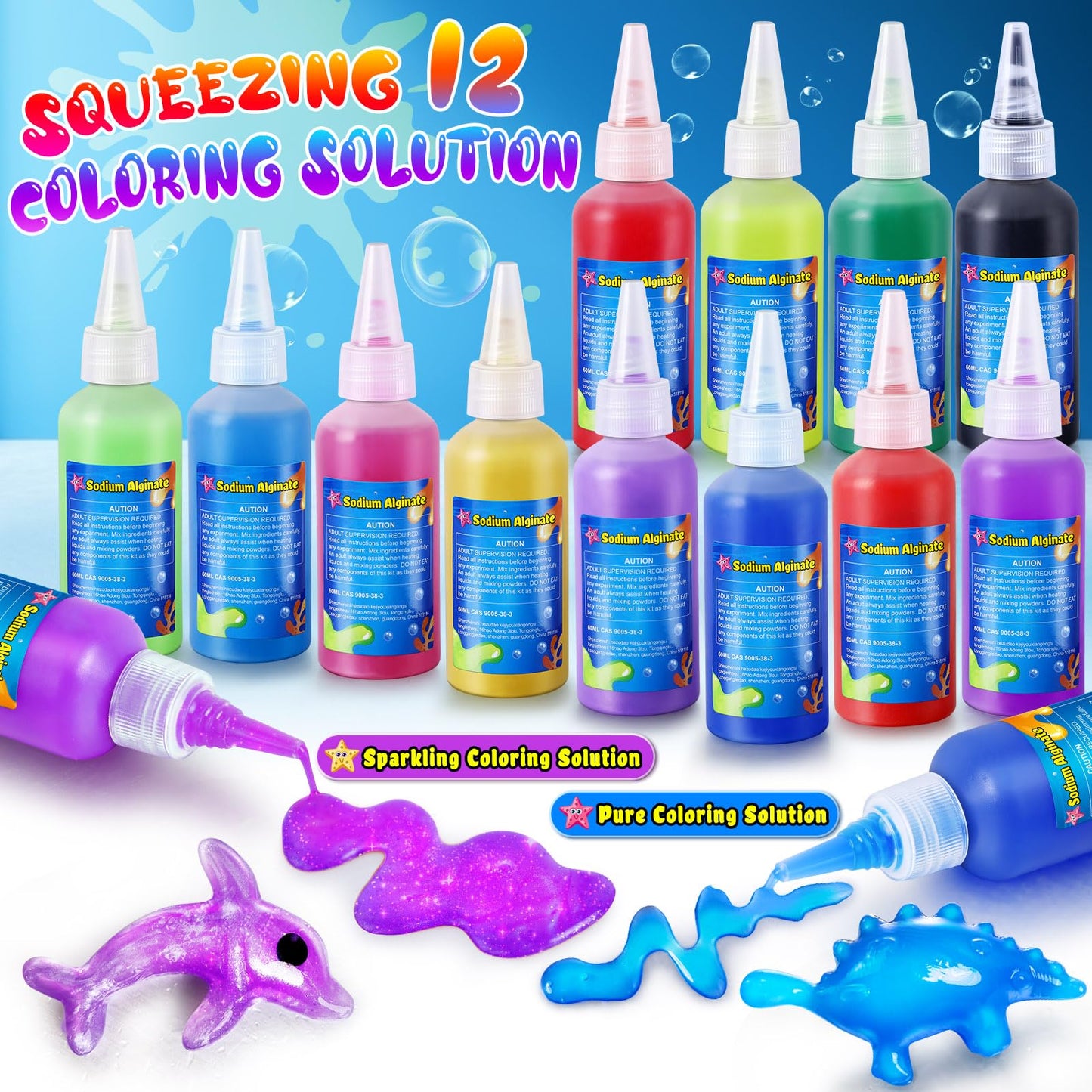 Kacwsoay Magic Water Elf Toy Kit for Kids – 12 Colors, DIY Squishies Makers, Gifts