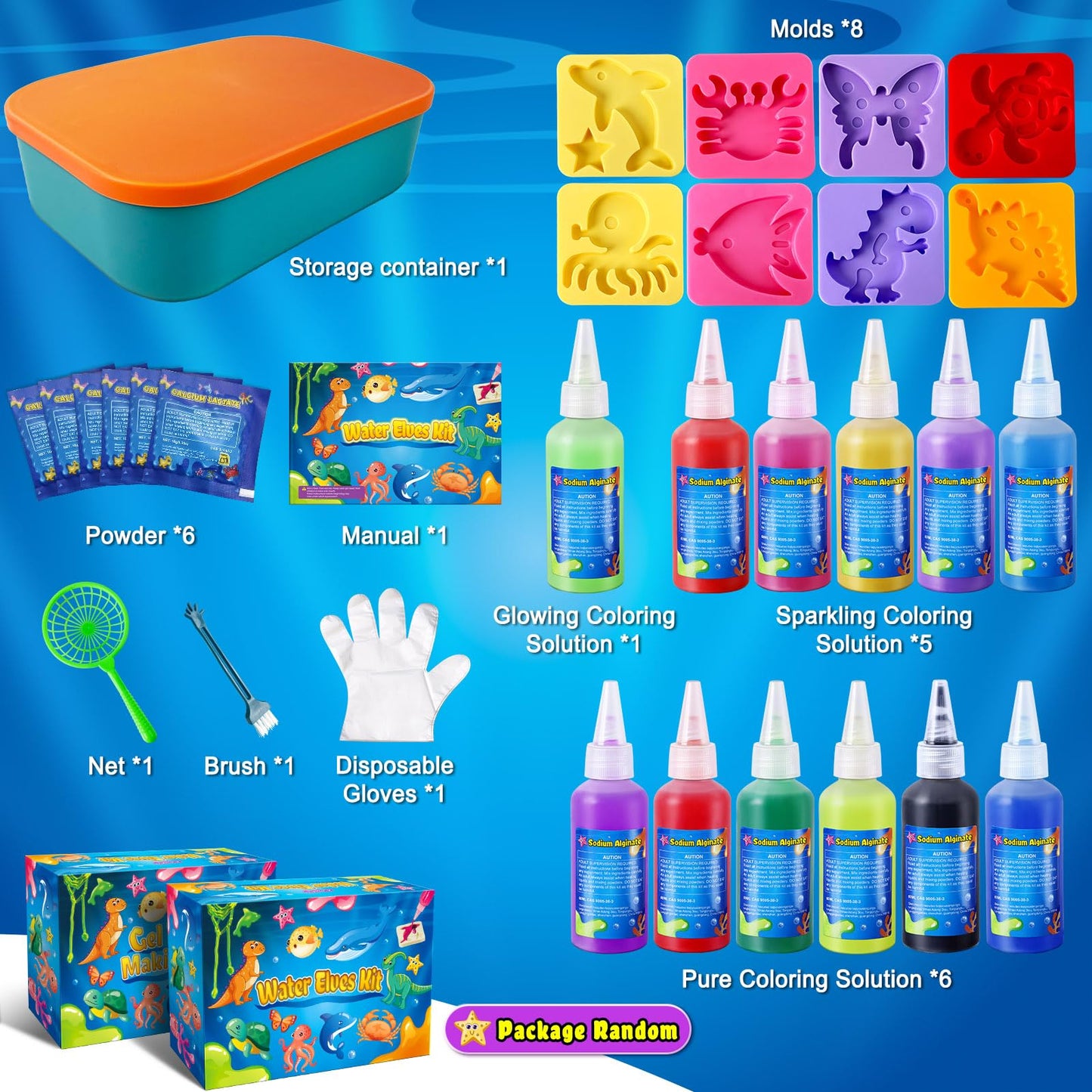 Kacwsoay Magic Water Elf Toy Kit for Kids – 12 Colors, DIY Squishies Makers, Gifts