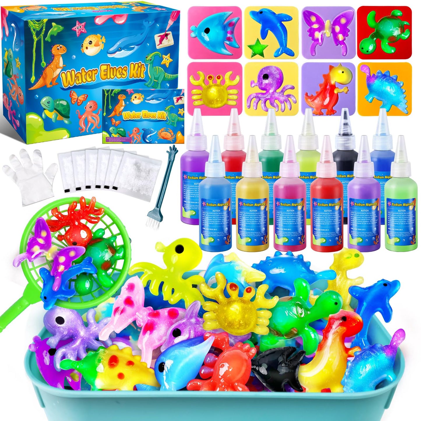 Kacwsoay Magic Water Elf Toy Kit for Kids – 12 Colors, DIY Squishies Makers, Gifts