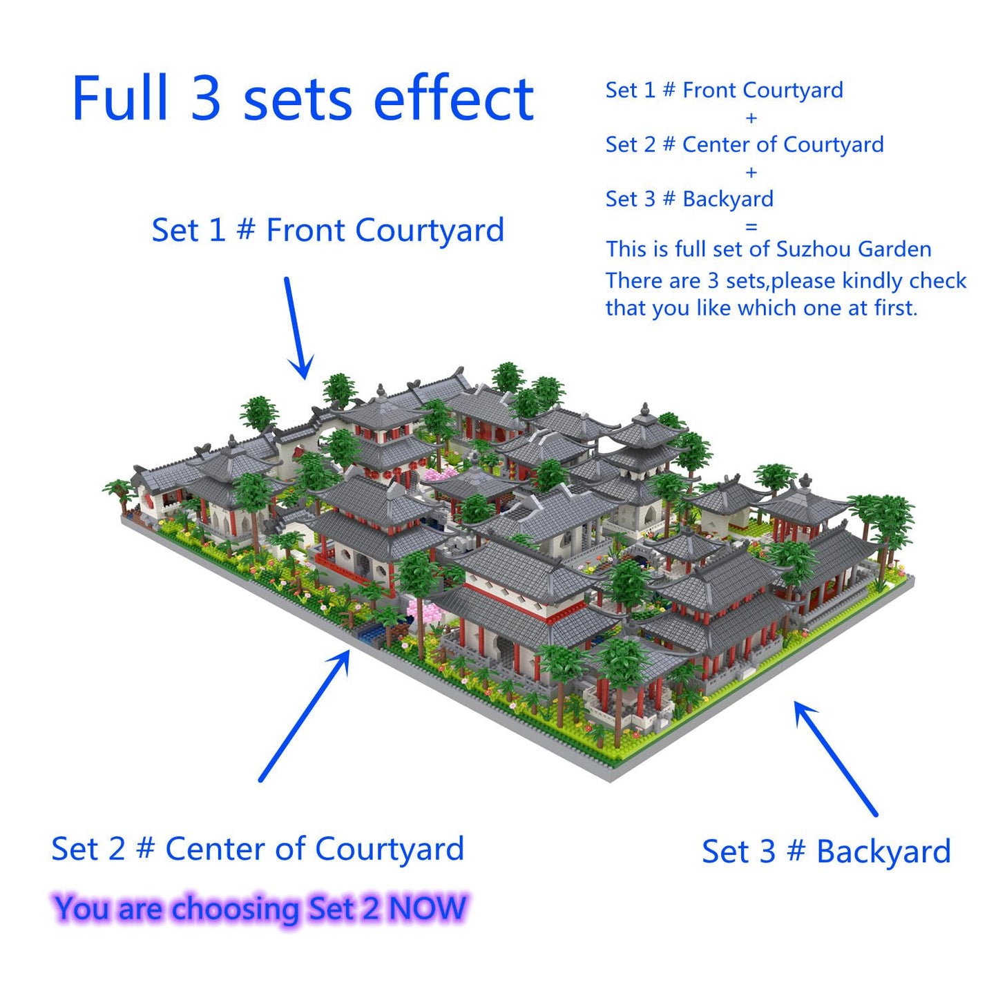 Kadablk Architecture Suzhou Garden Center Courtyard Micro Block Set – 3888 PCS