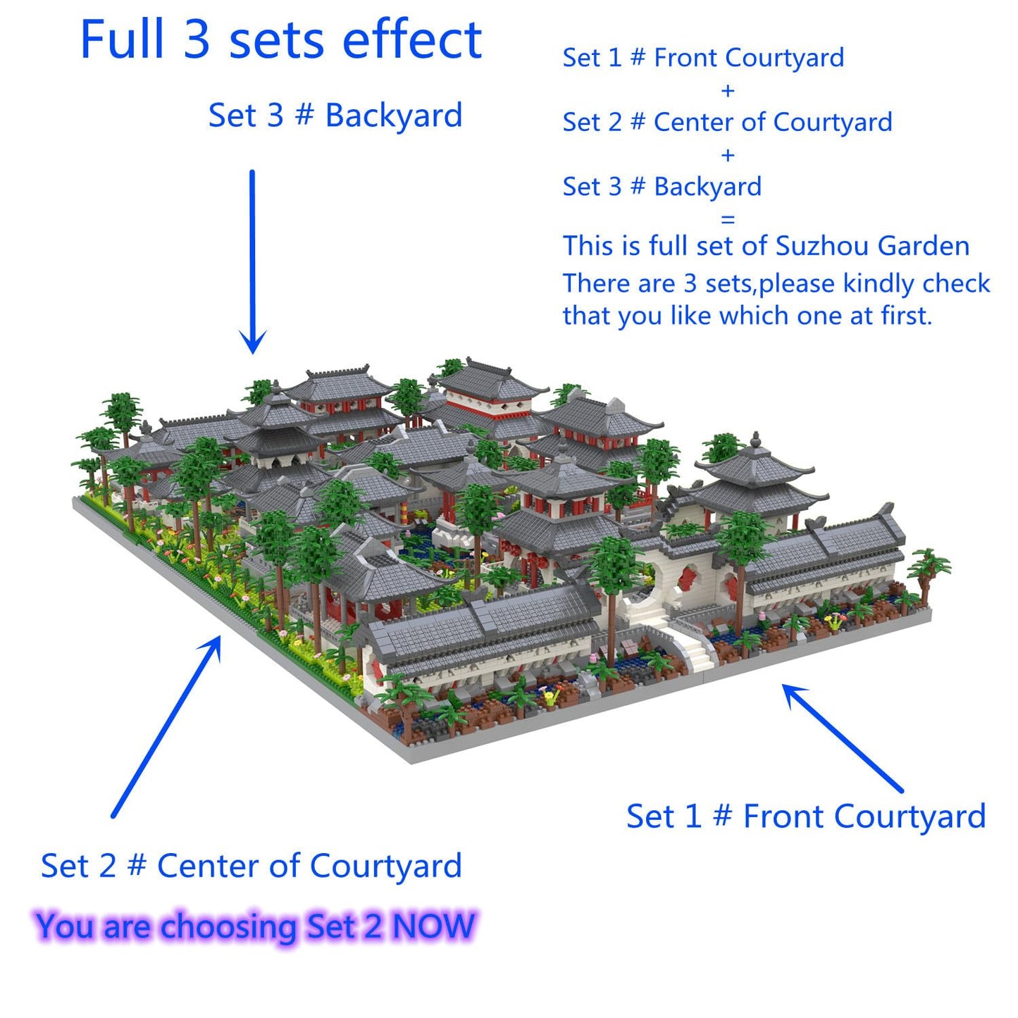 Kadablk Architecture Suzhou Garden Center Courtyard Micro Block Set – 3888 PCS