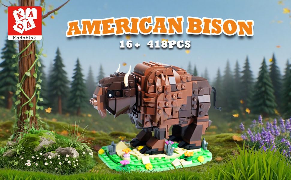 Kadablok Bison MOC Building Sets – Yellowstone-Inspired 384-Piece Display Model