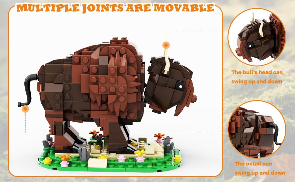 Kadablok Bison MOC Building Sets – Yellowstone-Inspired 384-Piece Display Model
