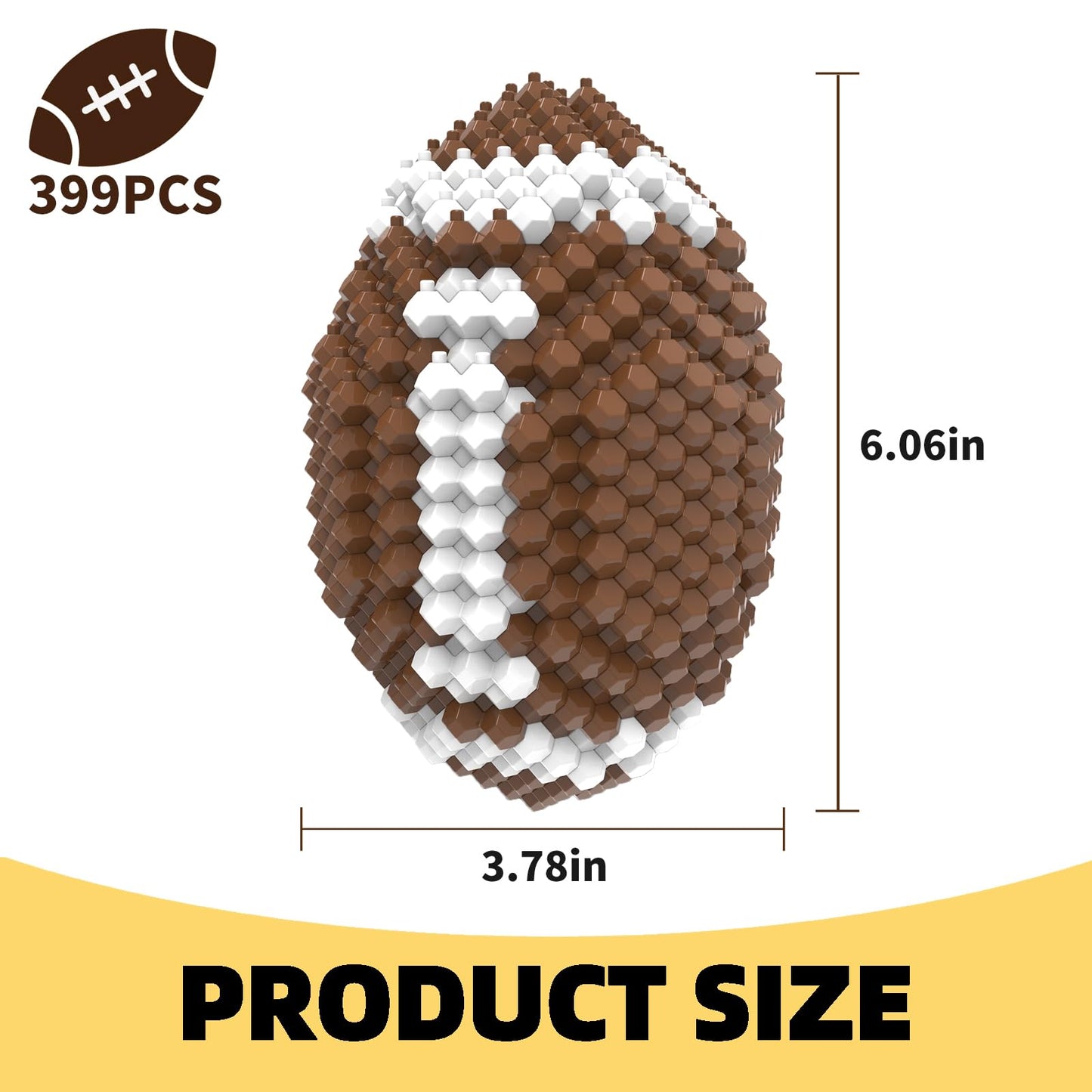 KADELE Football Block Set – 399-Piece Polyhedral Spherical Building Toy for Adults | Desktop Decor & STEM Challenge