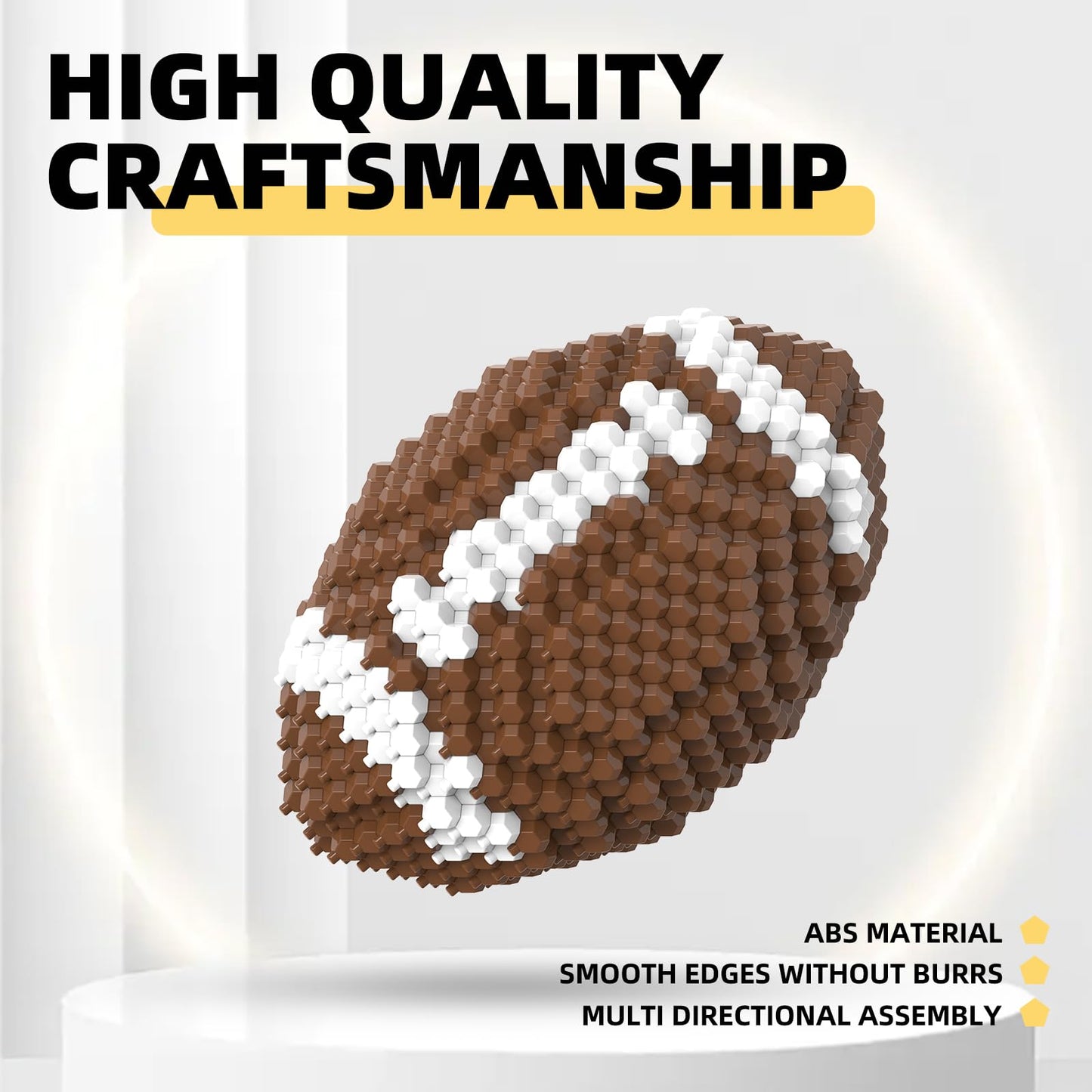 KADELE Football Block Set – 399-Piece Polyhedral Spherical Building Toy for Adults | Desktop Decor & STEM Challenge