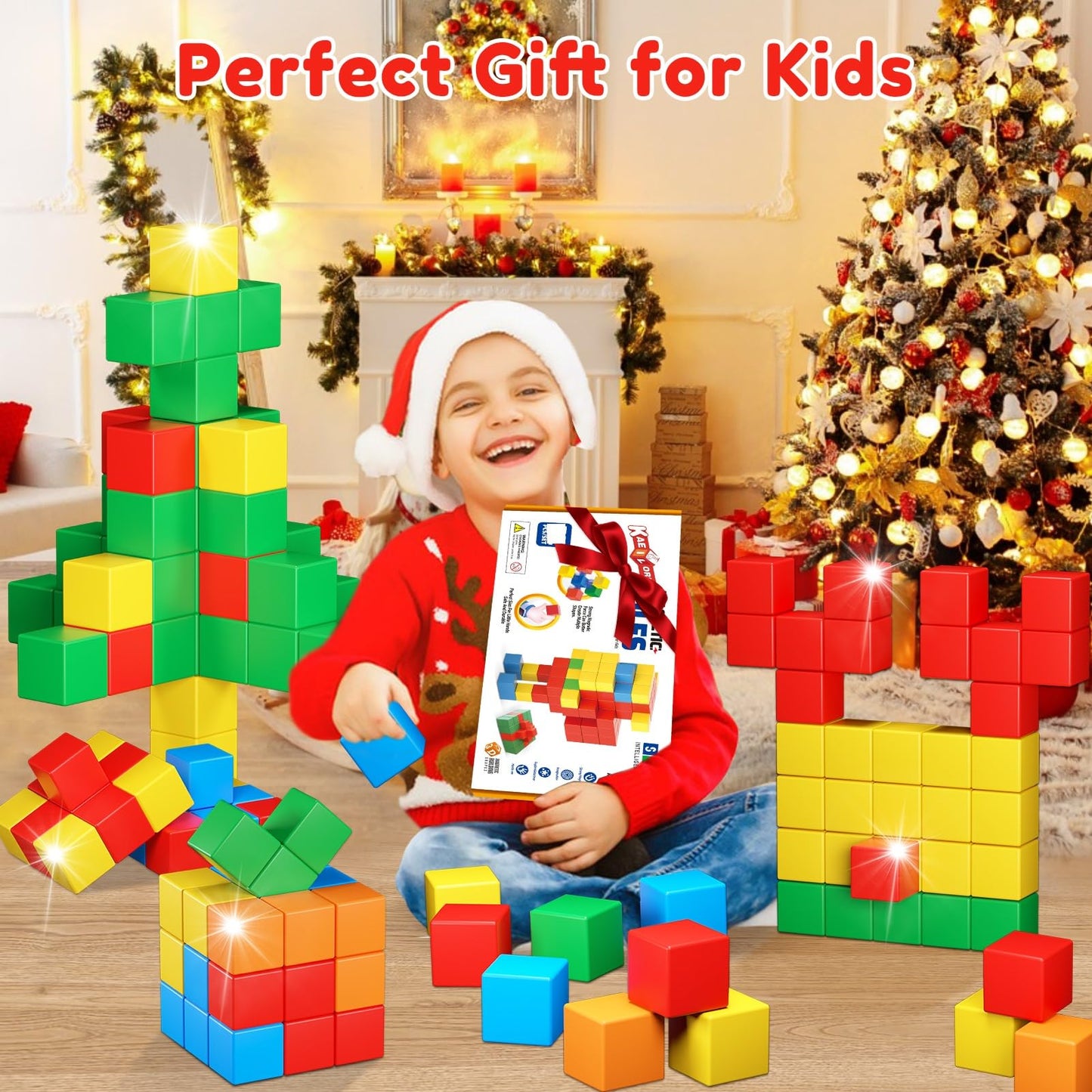 KAEILORU Magnetic Blocks for Kids 3-5 | STEM Building Toy & Creative Learning Cubes
