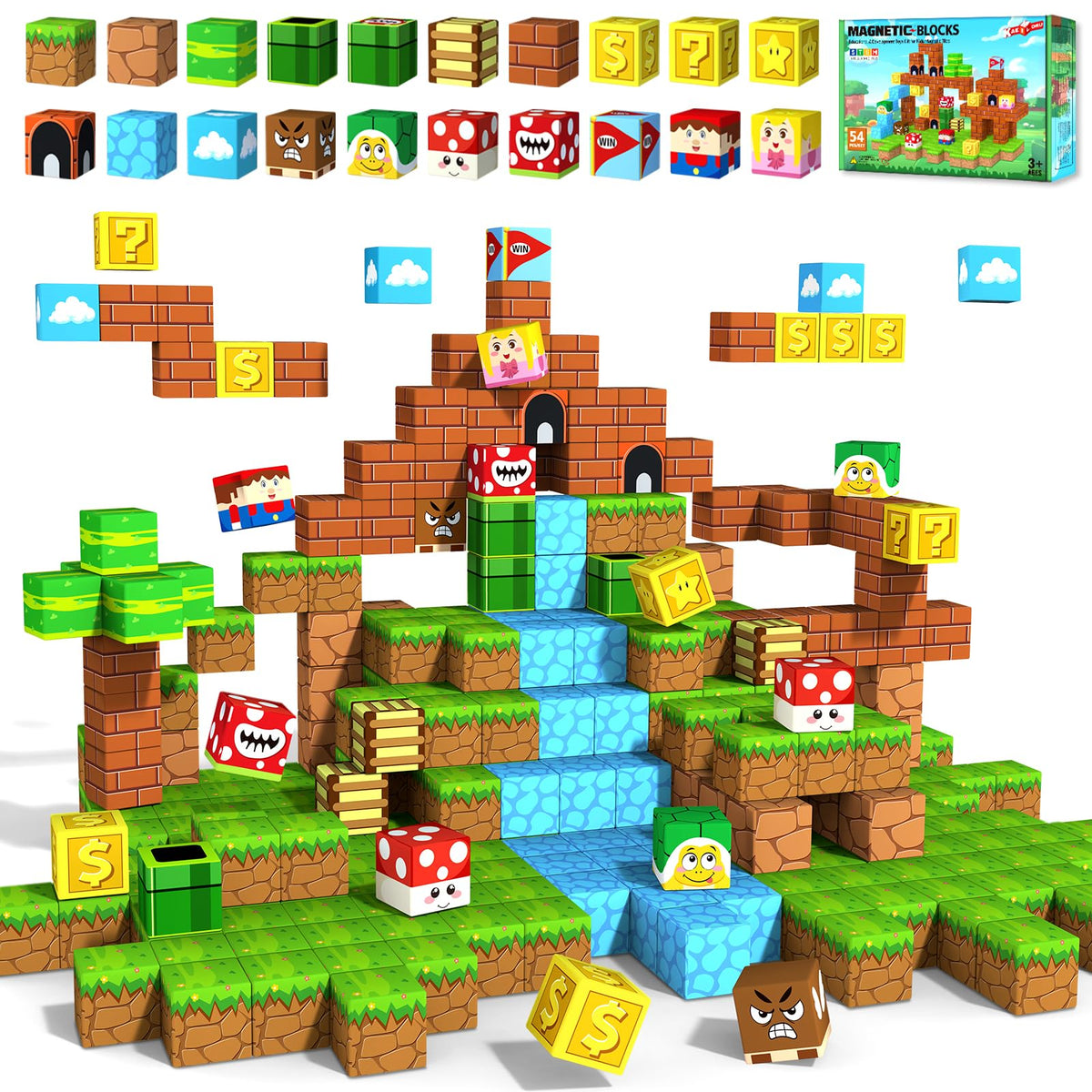 KAEILORU Magnetic Blocks – 1.21-Inch Cubes, 48PCS, Large STEM Toy for Toddlers 3-8