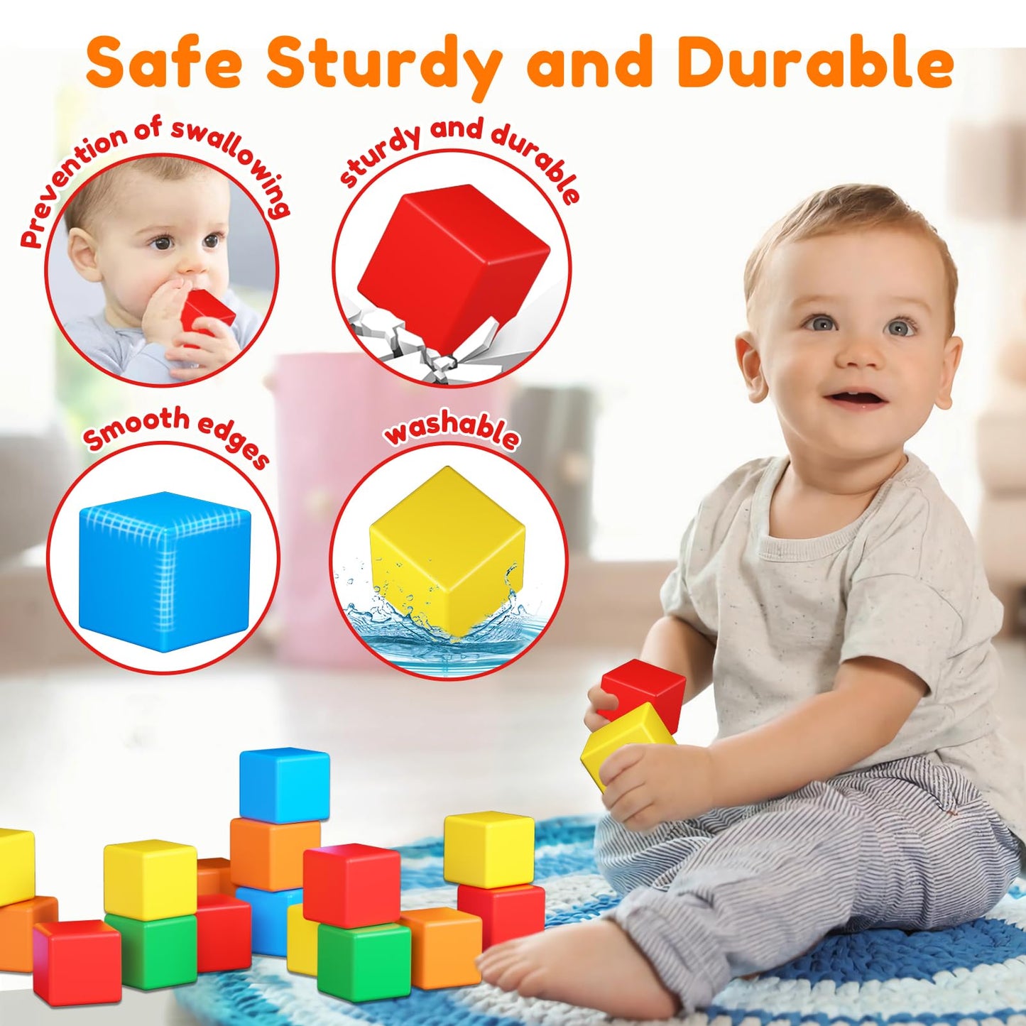 KAEILORU Magnetic Blocks for Toddlers – 1.42-Inch STEM Building Tiles