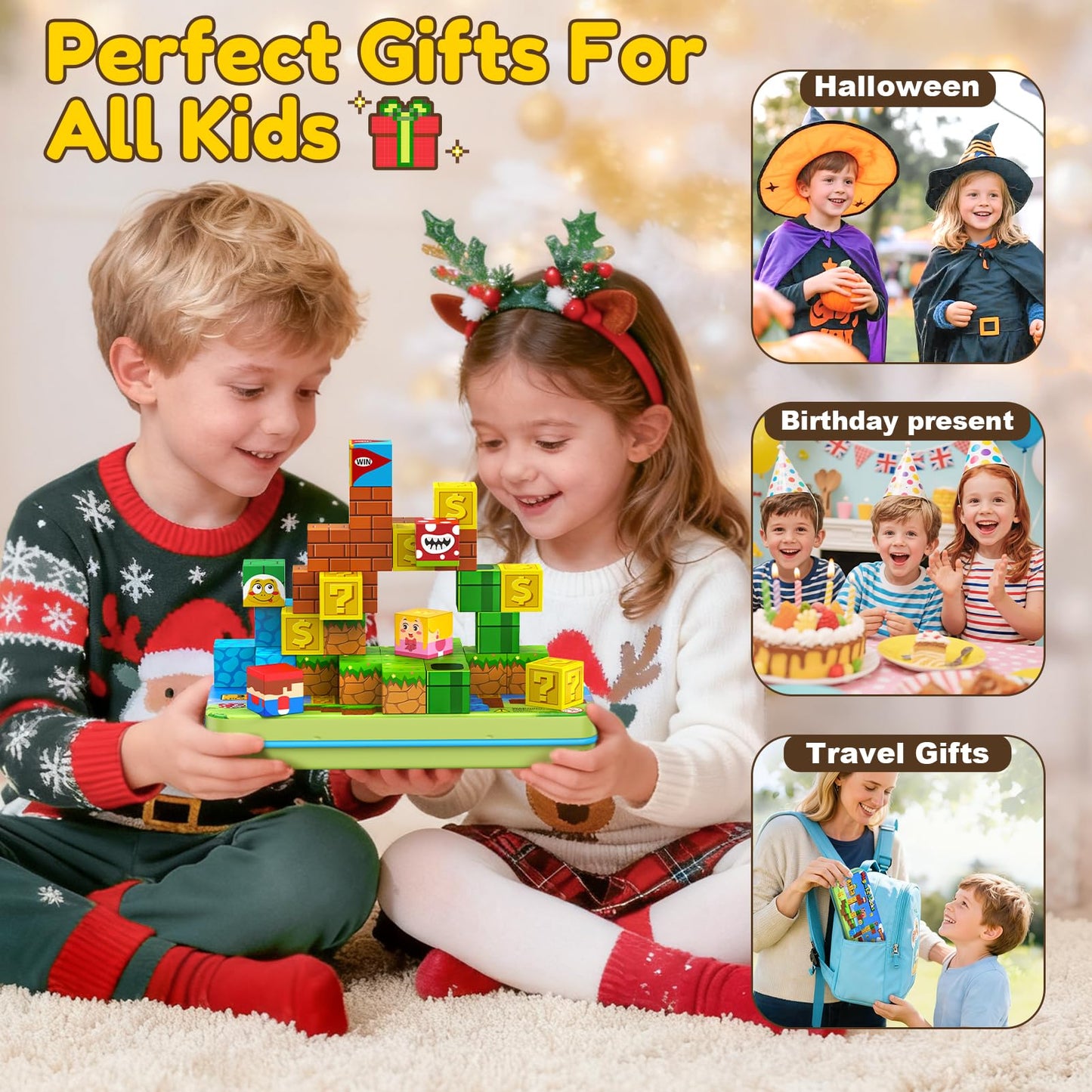 KAEILORU Magnetic Blocks Travel Toys – 35 PCS STEM Cubes for Kids 3-8