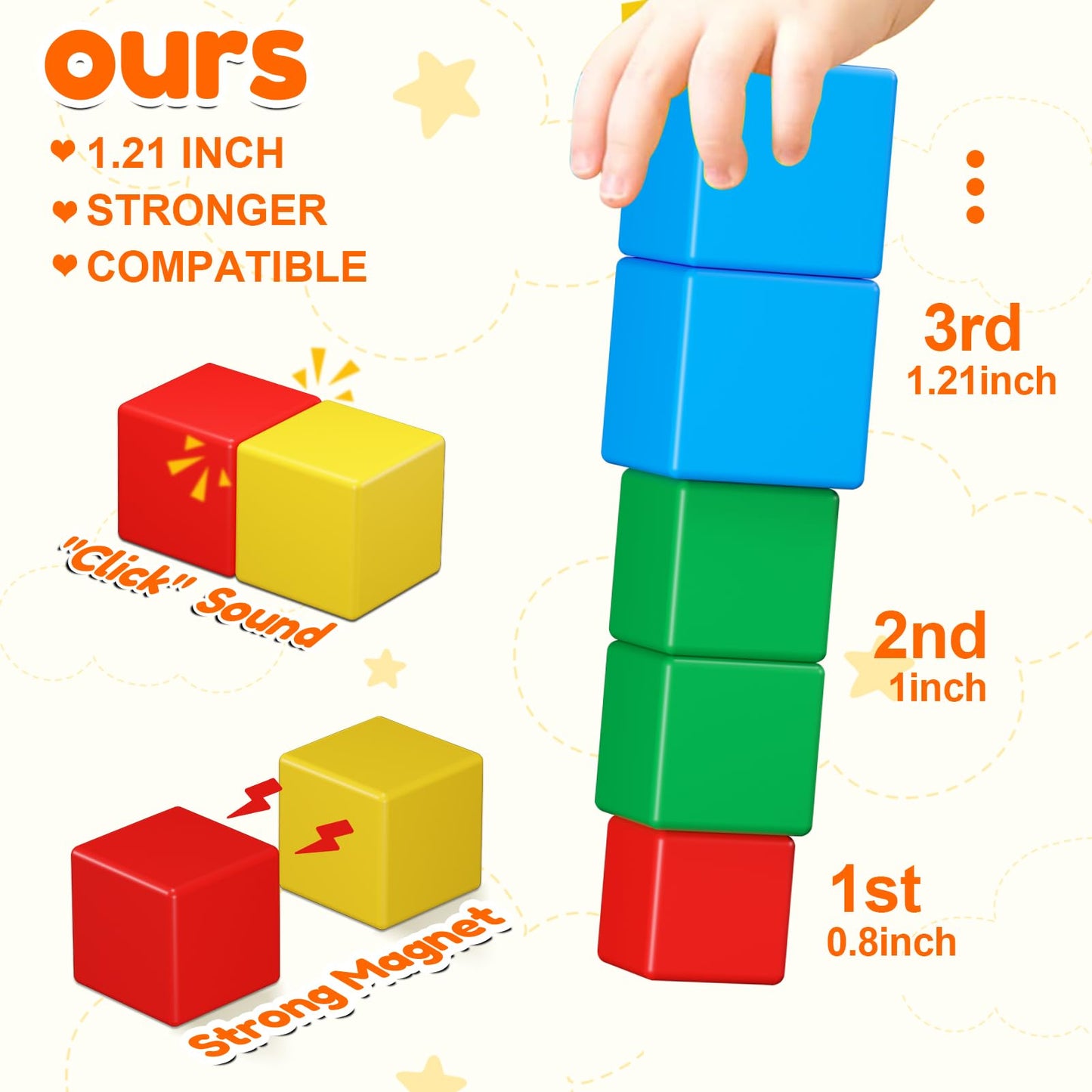 KAEILORU Magnetic Blocks for Kids 3-5 | STEM Building Toy & Creative Learning Cubes