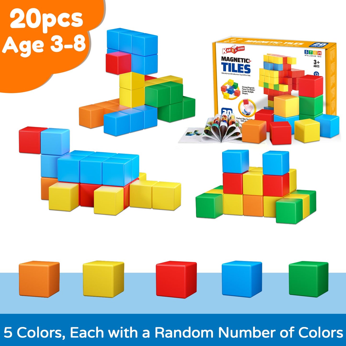 KAEILORU Magnetic Blocks for Kids 3-5 | STEM Building Toy & Creative Learning Cubes