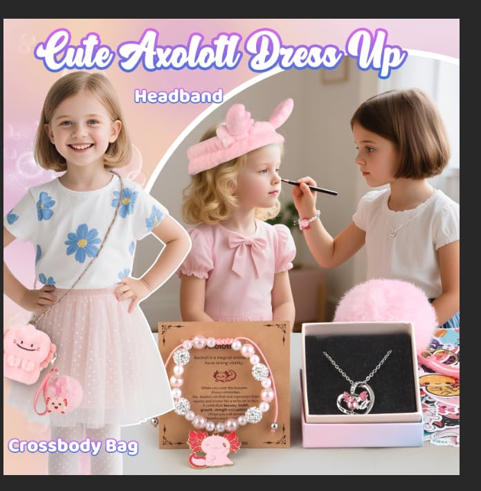 Kaelinda Axolotl Gifts for Girls – Gift Box for Ages 3-8 (Birthday & Holiday)