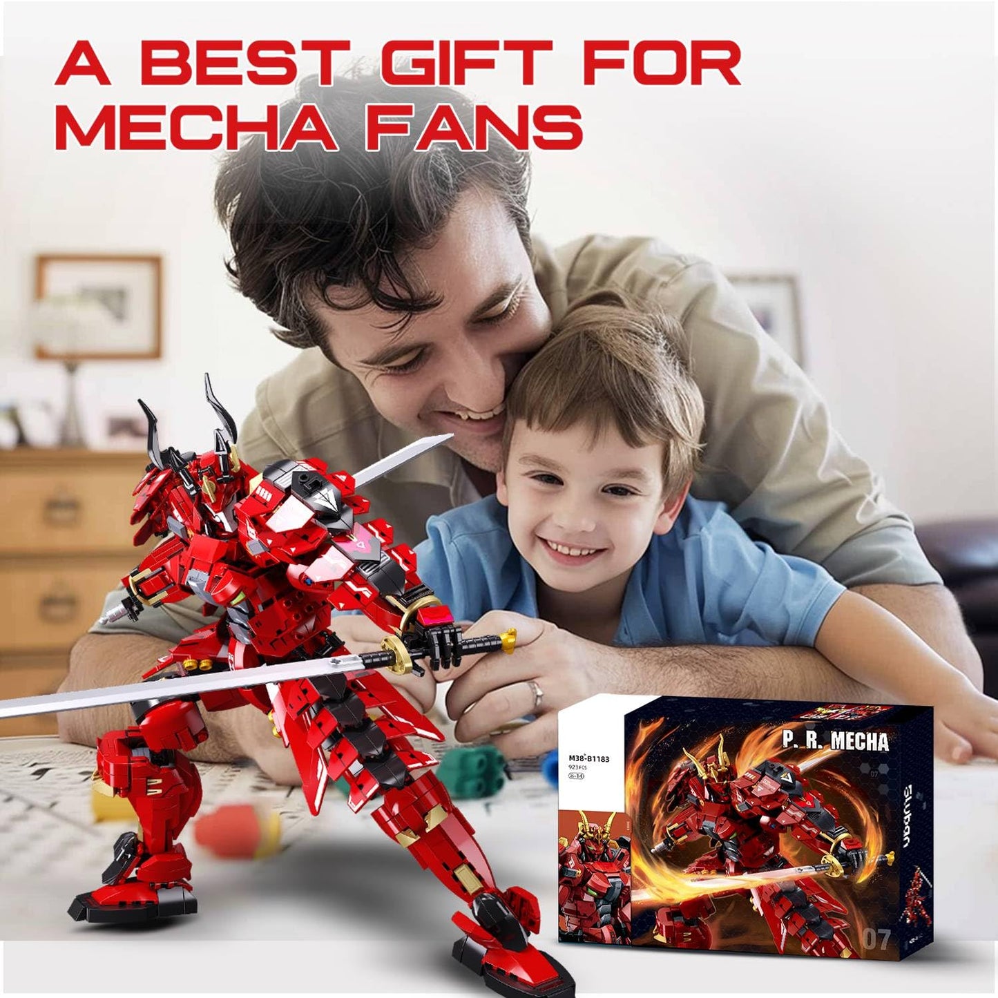 Kafei Samurai Mech Building Set – 923 Pieces, Double Swords, LEGO-Compatible