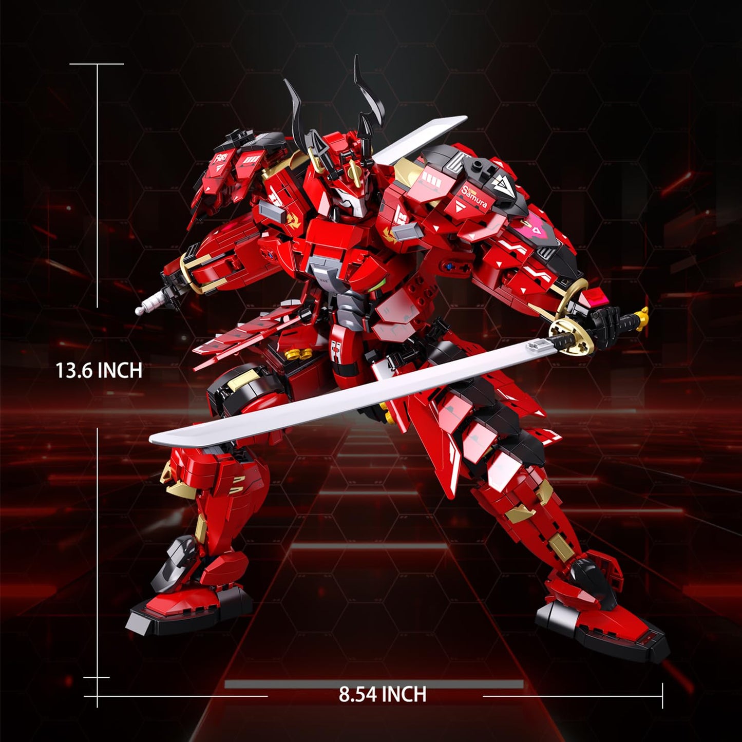 Kafei Samurai Mech Building Set – 923 Pieces, Double Swords, LEGO-Compatible