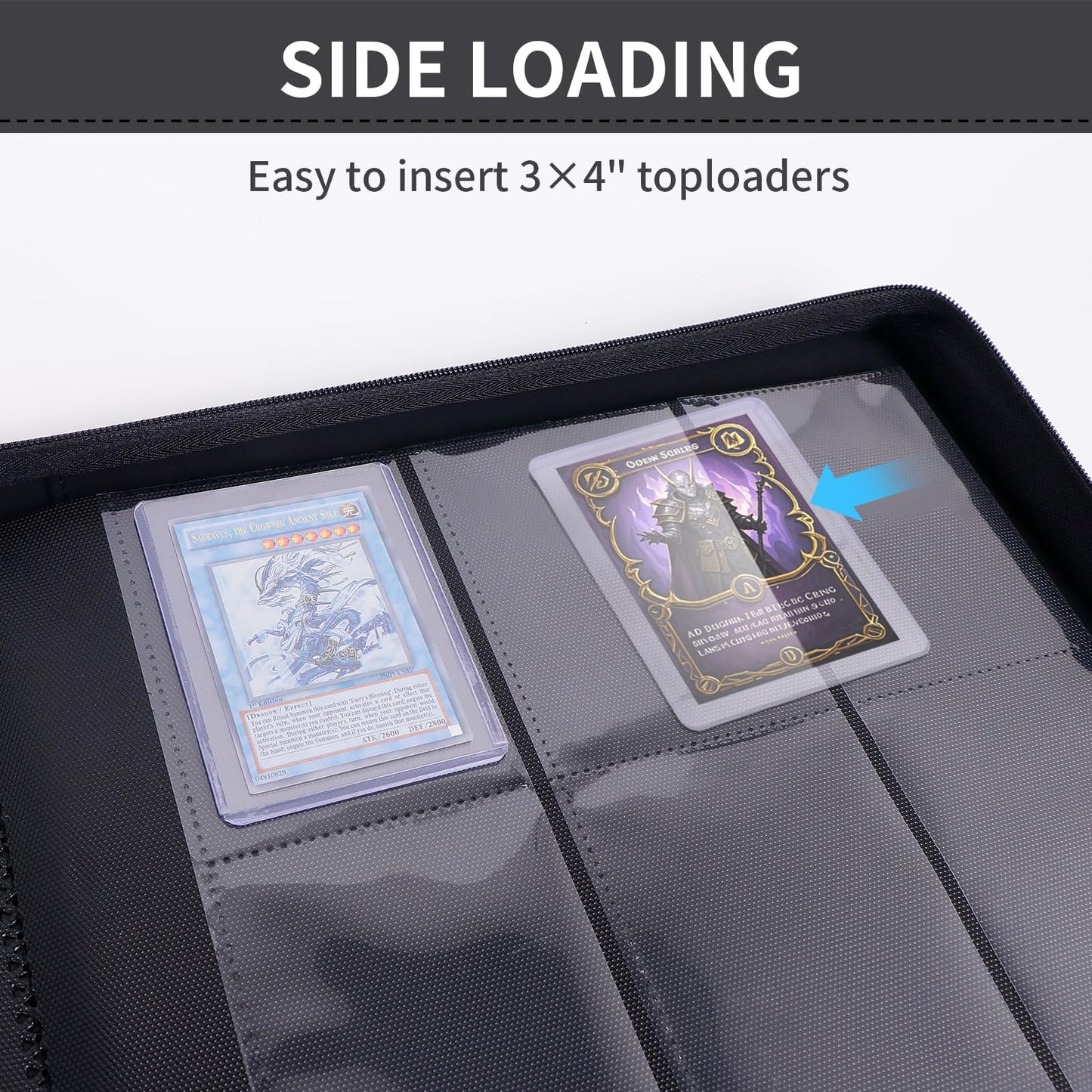 KAGSWAMO Toploader Binder – 324 Card Capacity, 9 Pockets, Blue