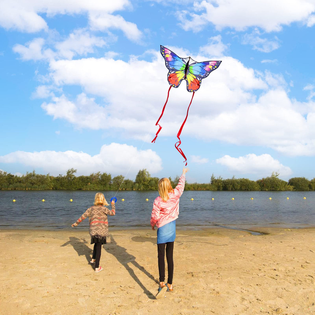 Kaiciuss Butterfly Kite — 55x28 Inch, Easy to Fly for Kids & Adults with 300 ft Line