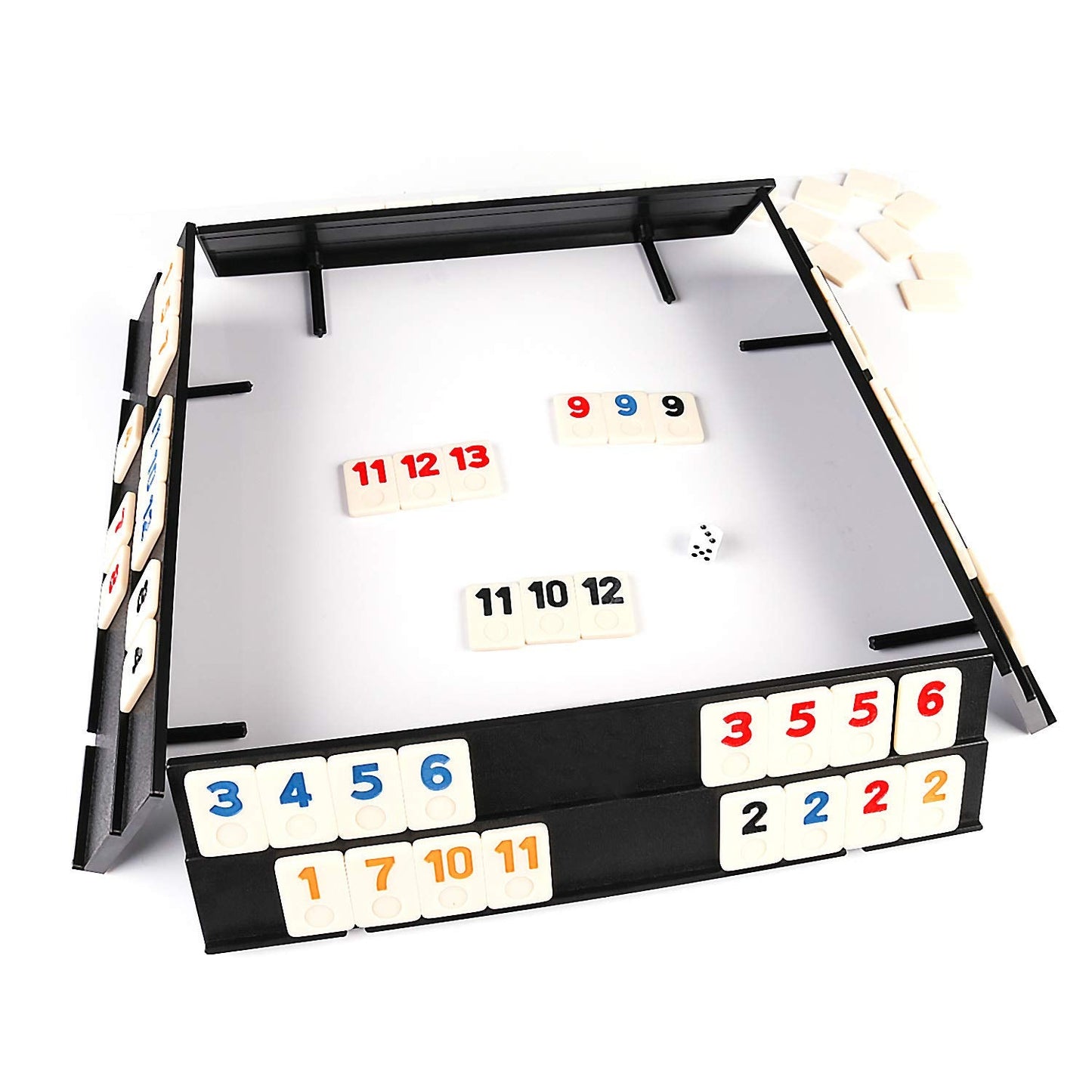 KAILE 106 Rummy Tiles Game – Aluminum Case, 4 Anti-Skid Trays, 2–4 Players | Travel Rummy Cube Set