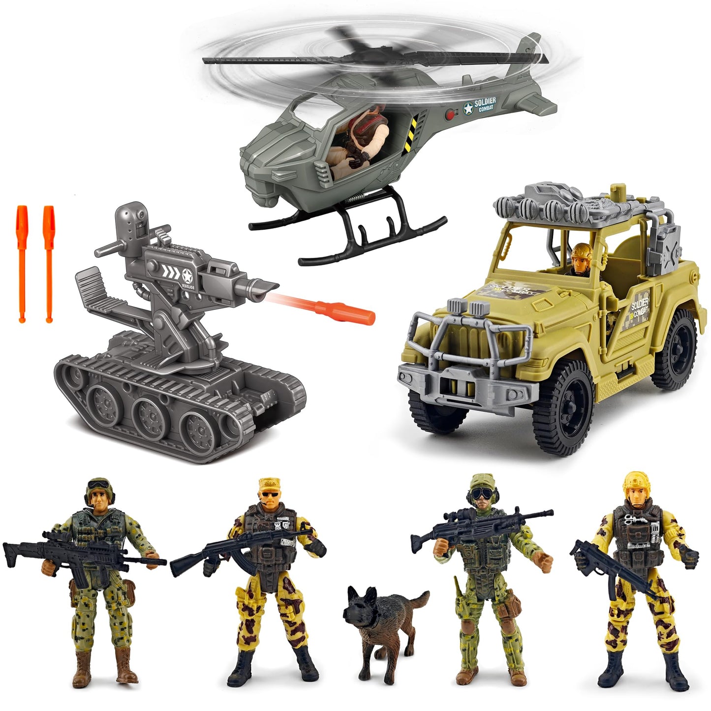 KAIM Army Toys for Boys 3-7 | Military Playset with Lights & Sounds