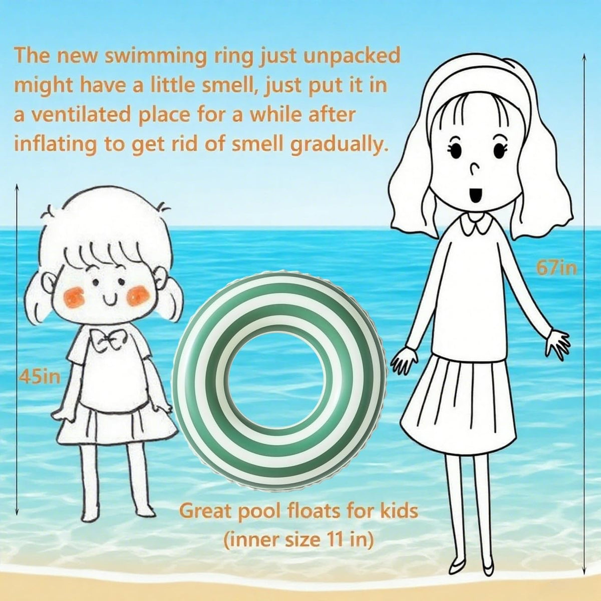 KAIMRED Pool Floats for Kids – 11in Inner, 23in Outer Ring Tubes (Mix-2)