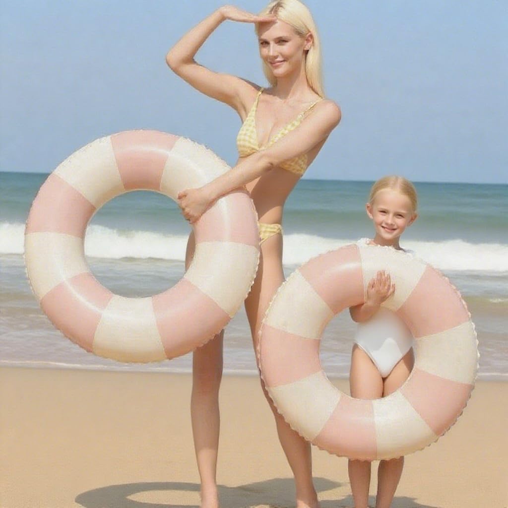 KAIMRED Pool Floats for Kids (Ages 5-10) — 23-inch Outer Ring, 11-inch Inner, Green