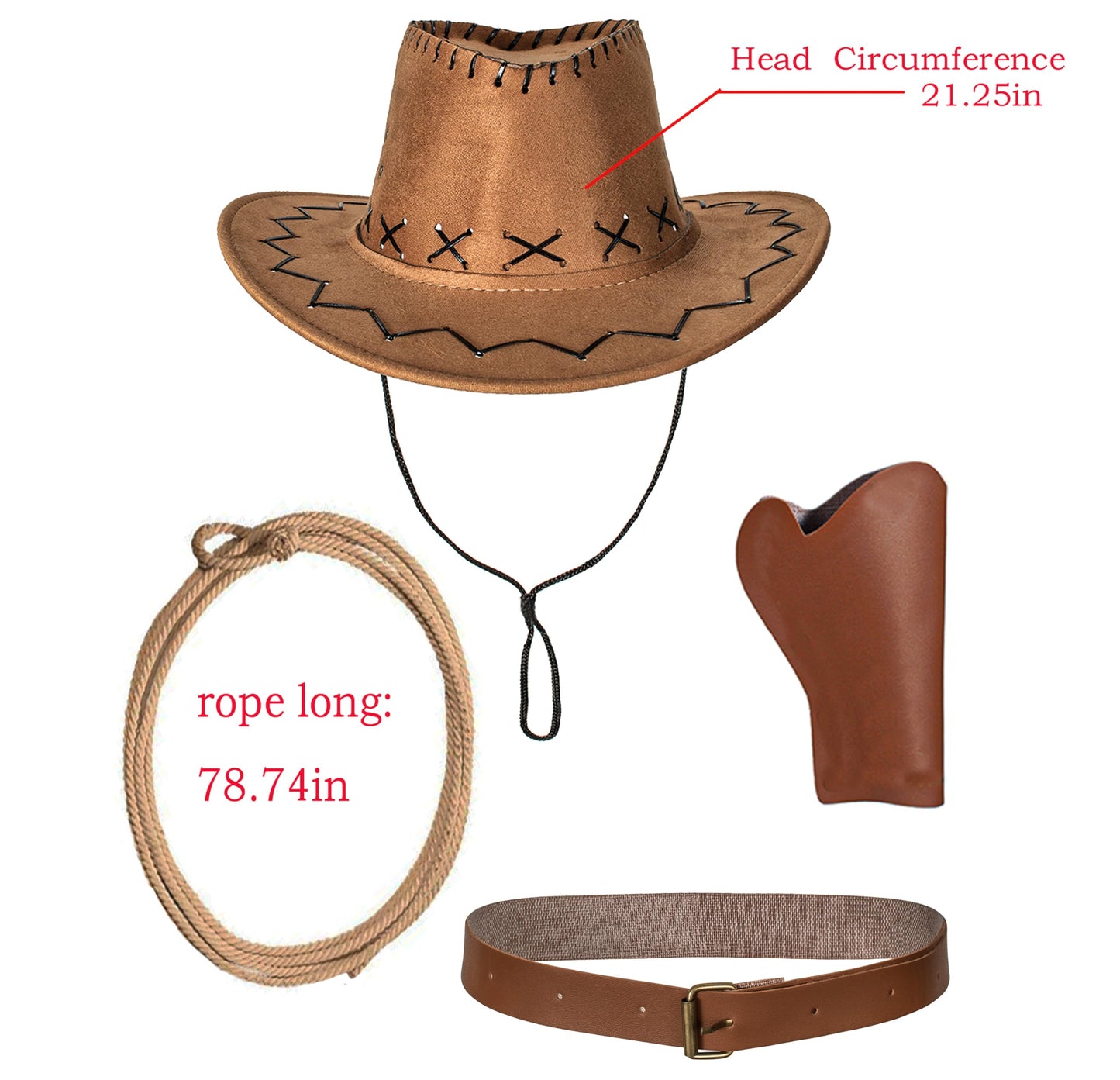 KAIPUTE Cowboy Costume for Kids – Jacket, Pants & Accessories (13-14 Years)